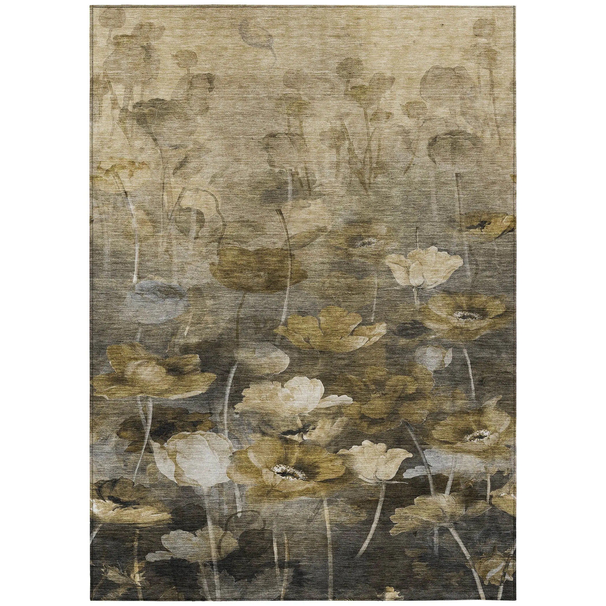 Machine Washable Indoor/ Outdoor Chantille Modern Floral Rug