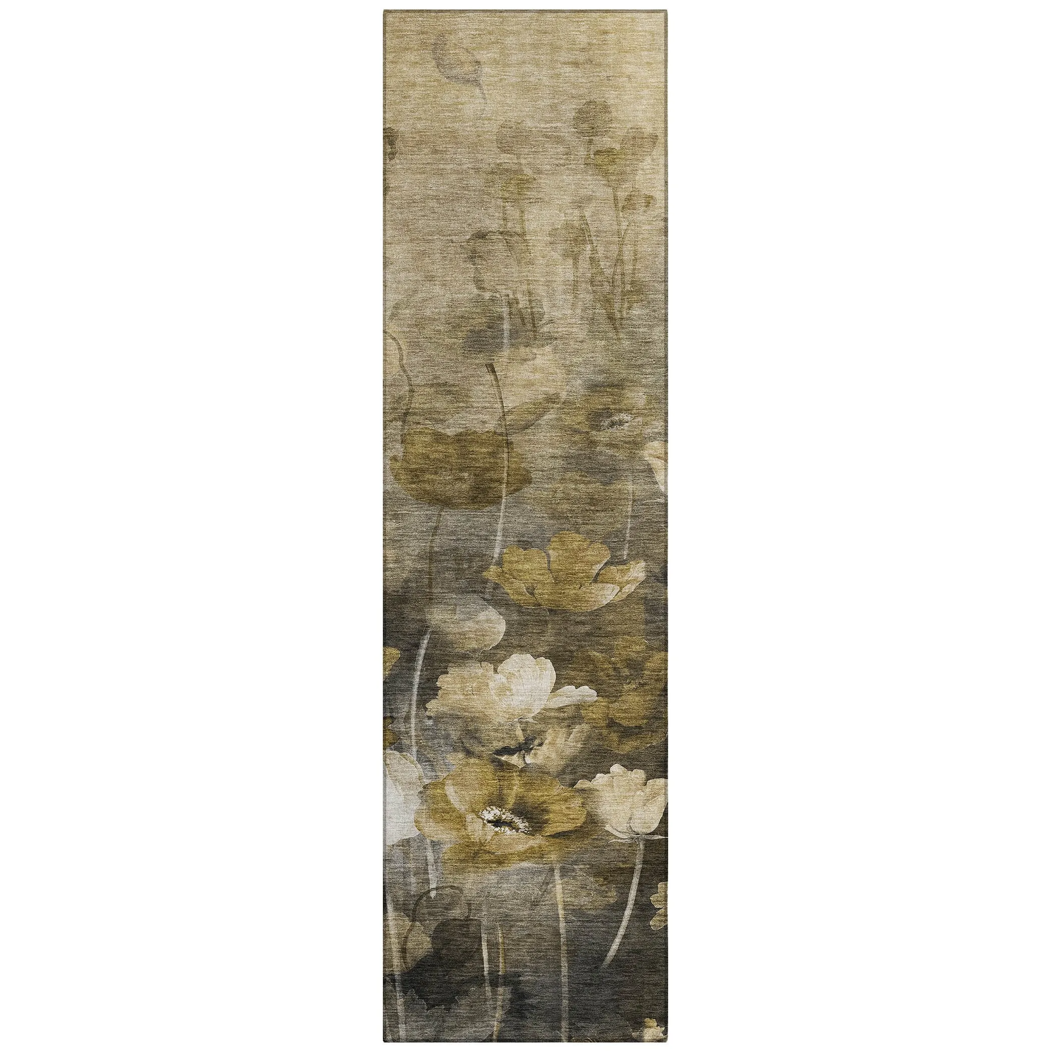 Machine Washable Indoor/ Outdoor Chantille Modern Floral Rug
