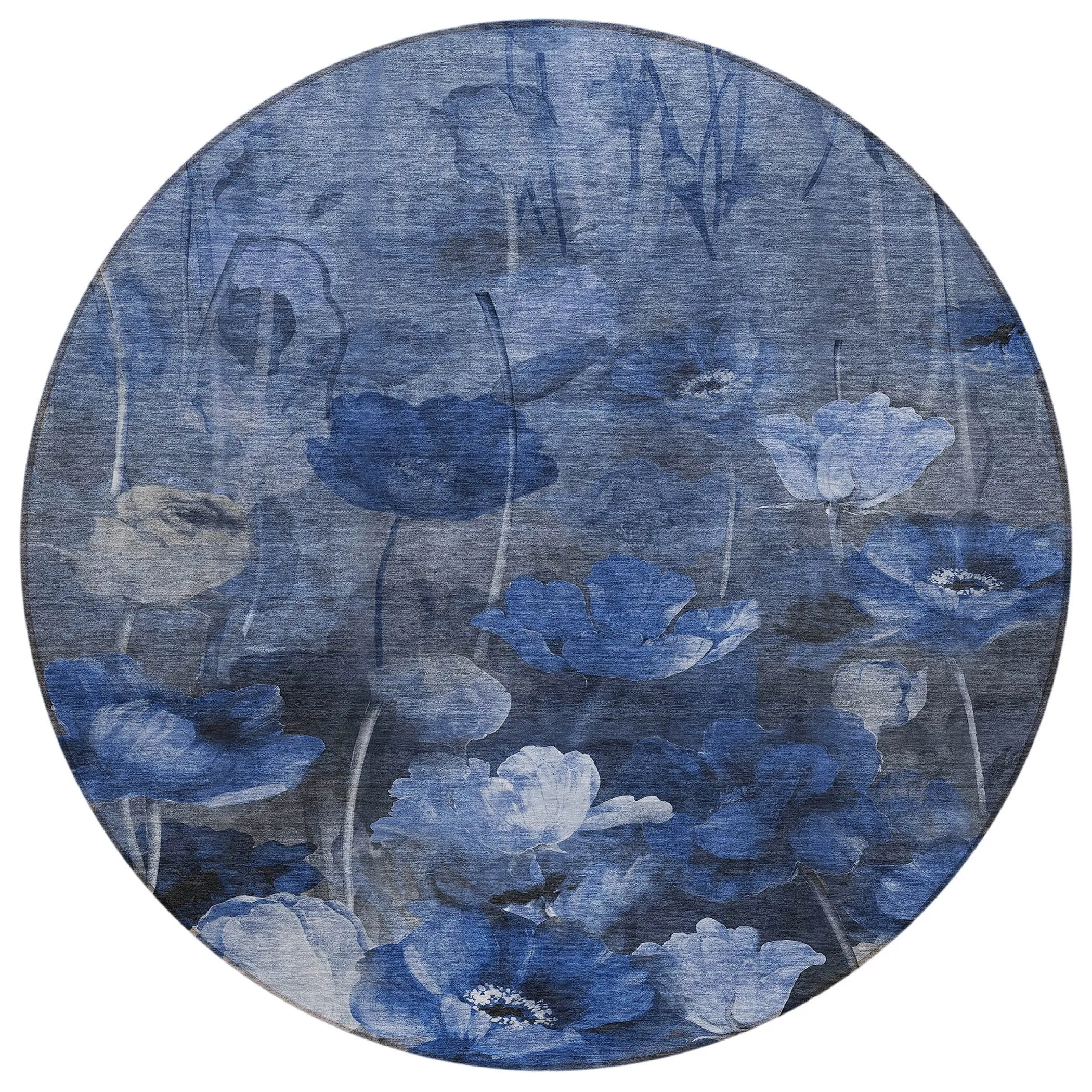 Machine Washable Indoor/ Outdoor Chantille Modern Floral Rug