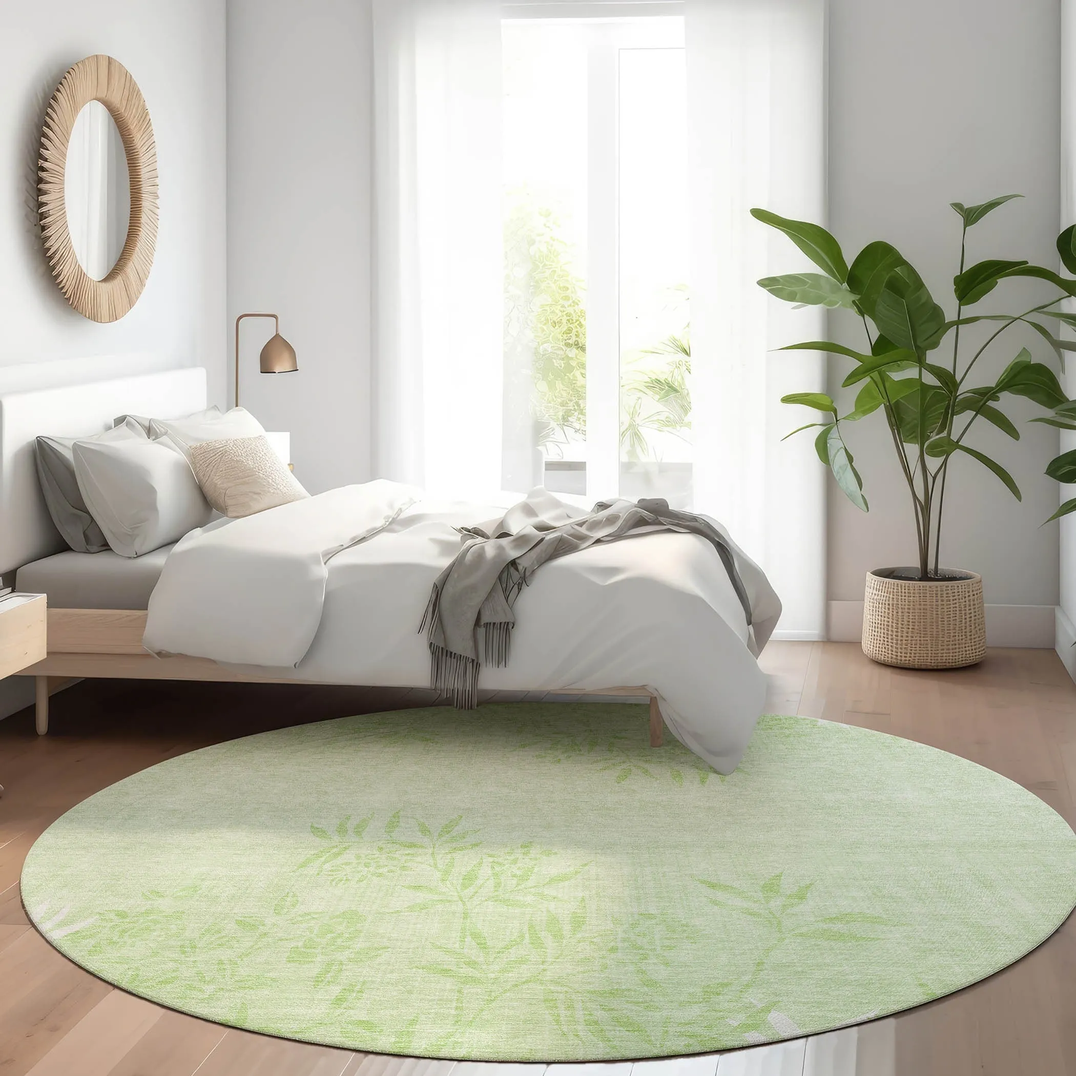 Machine Washable Indoor/ Outdoor Chantille Modern Garden Rug