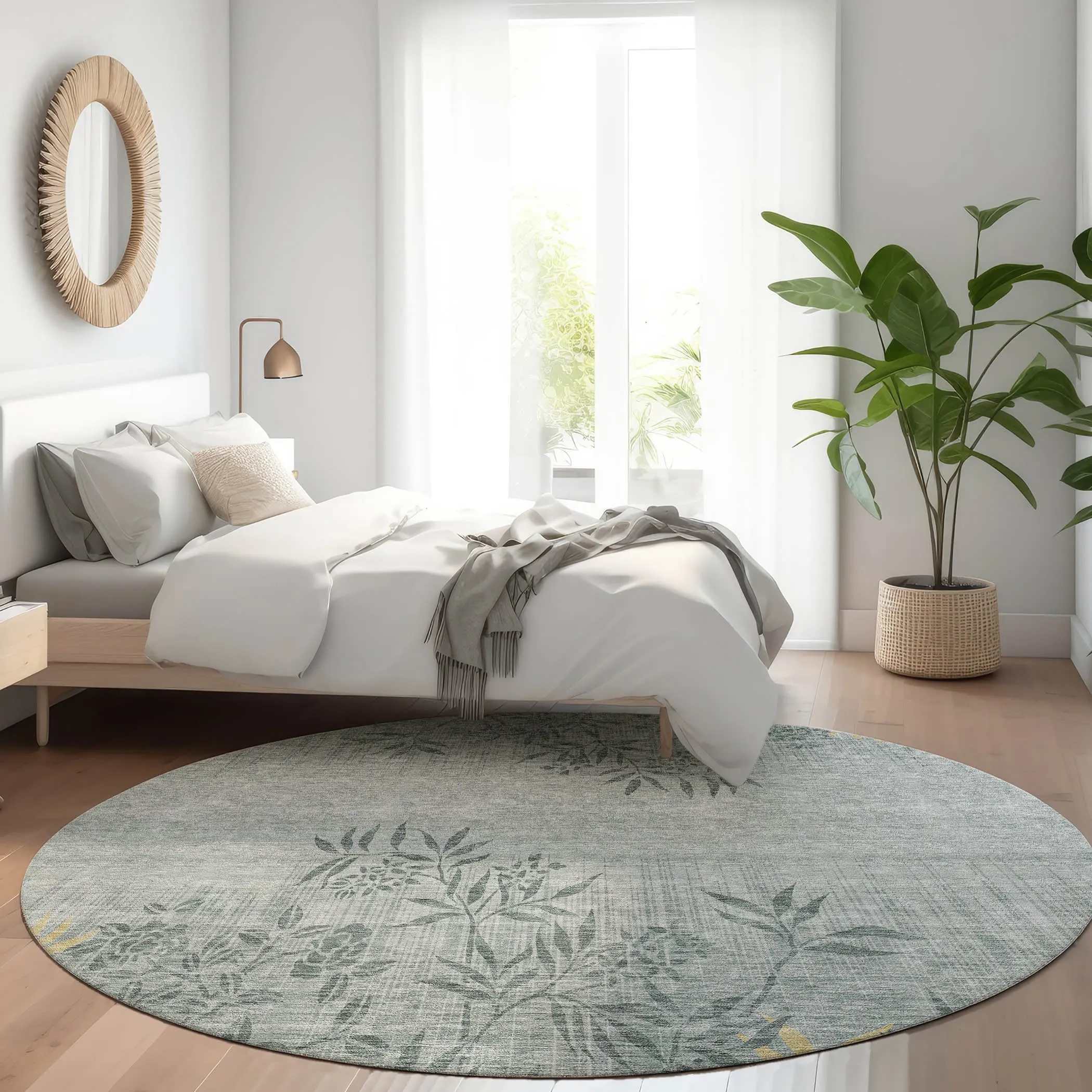 Machine Washable Indoor/ Outdoor Chantille Modern Garden Rug