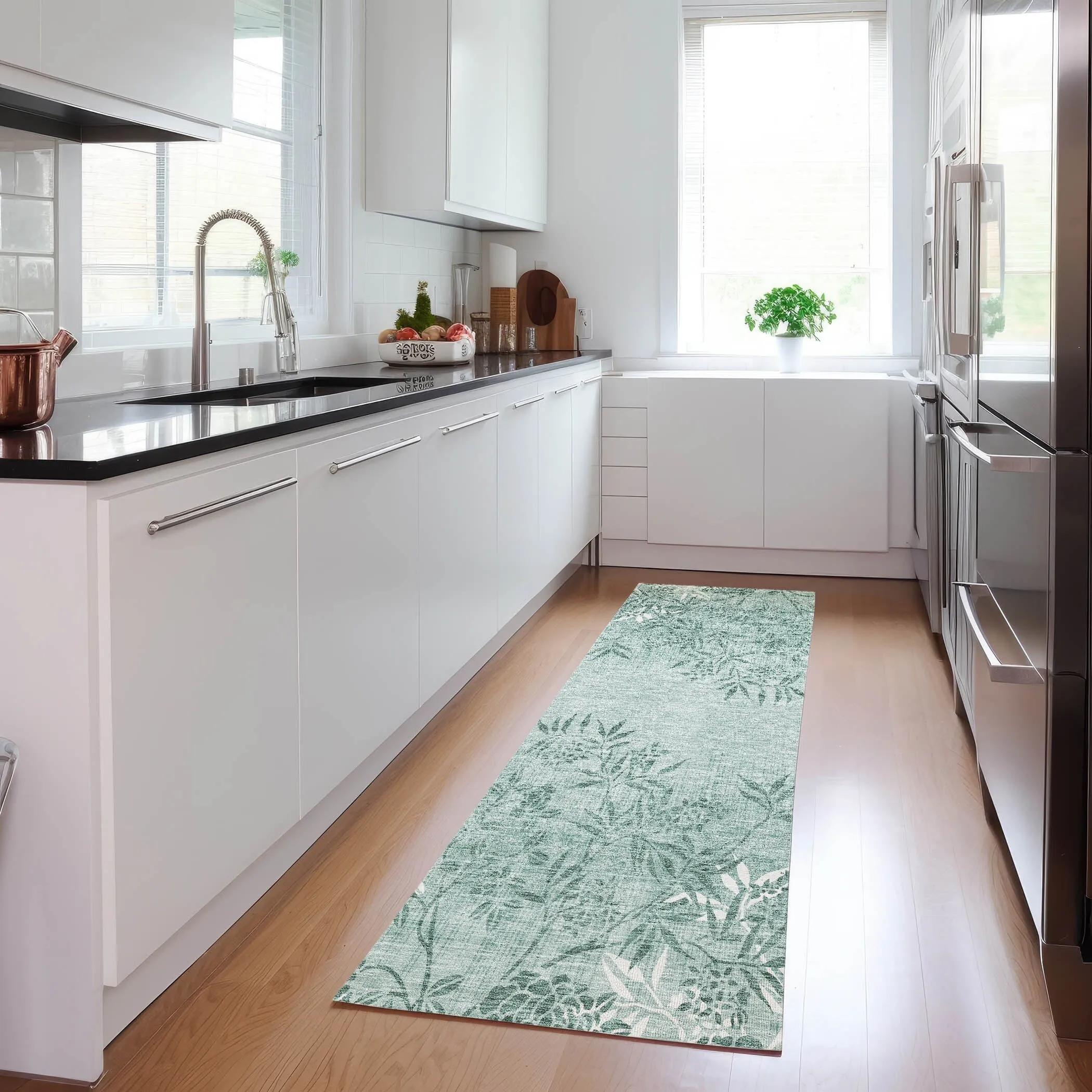 Machine Washable Indoor/ Outdoor Chantille Modern Garden Rug