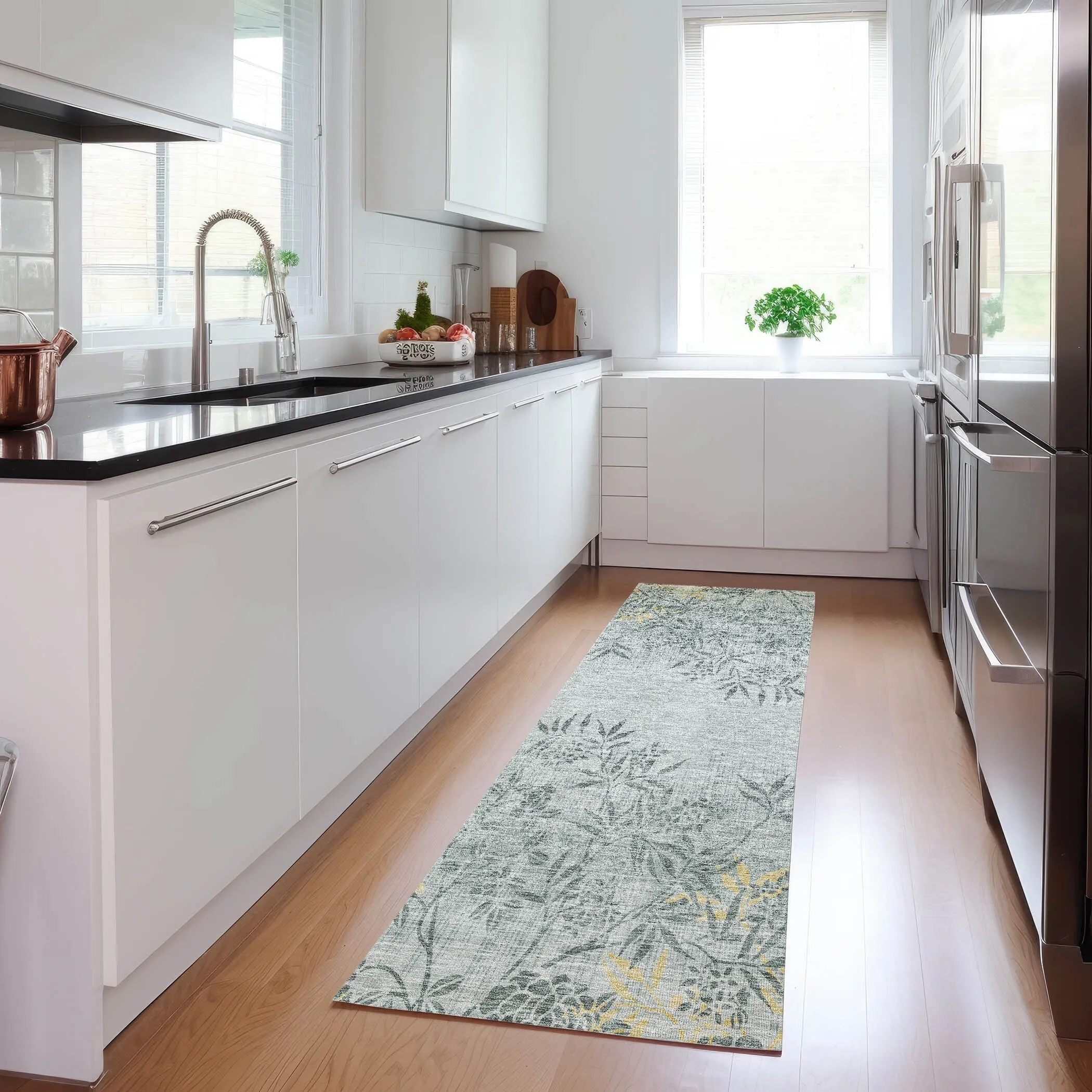 Machine Washable Indoor/ Outdoor Chantille Modern Garden Rug