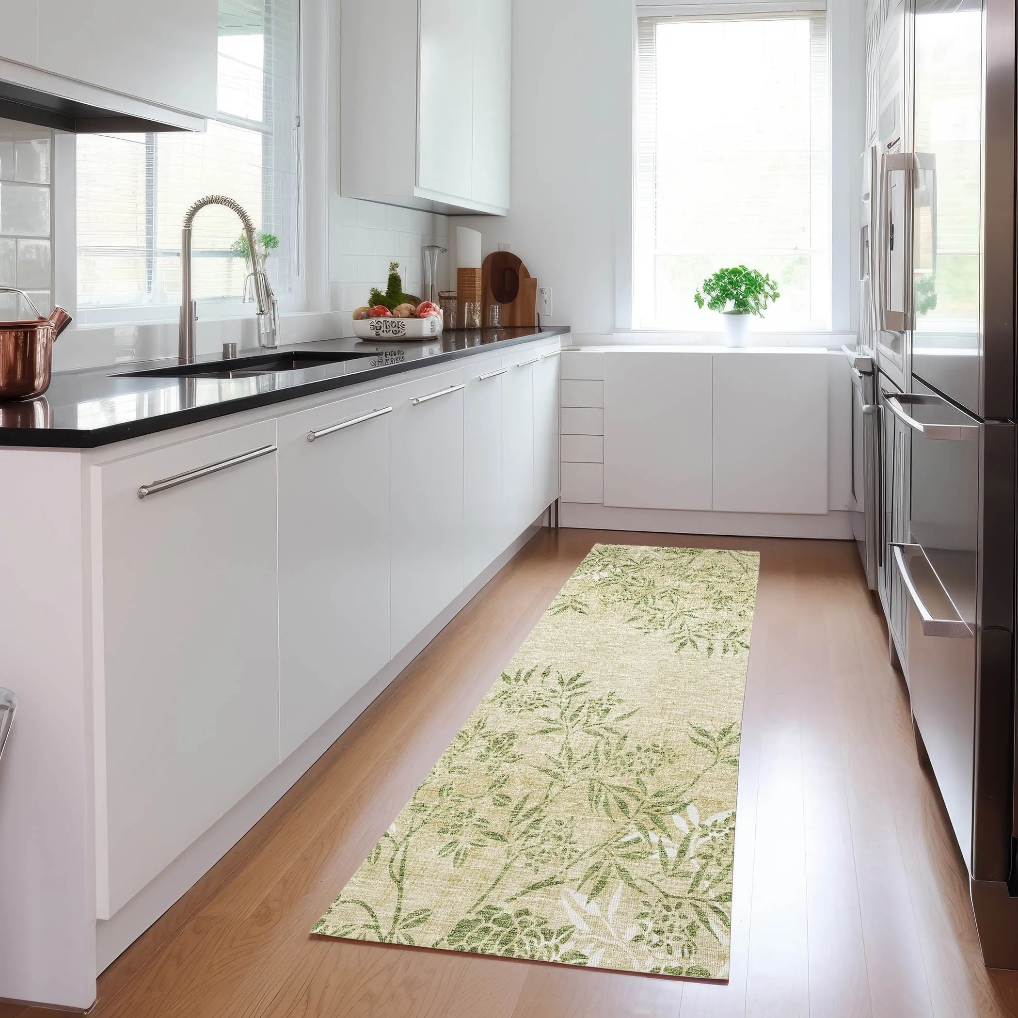 Machine Washable Indoor/ Outdoor Chantille Modern Garden Rug