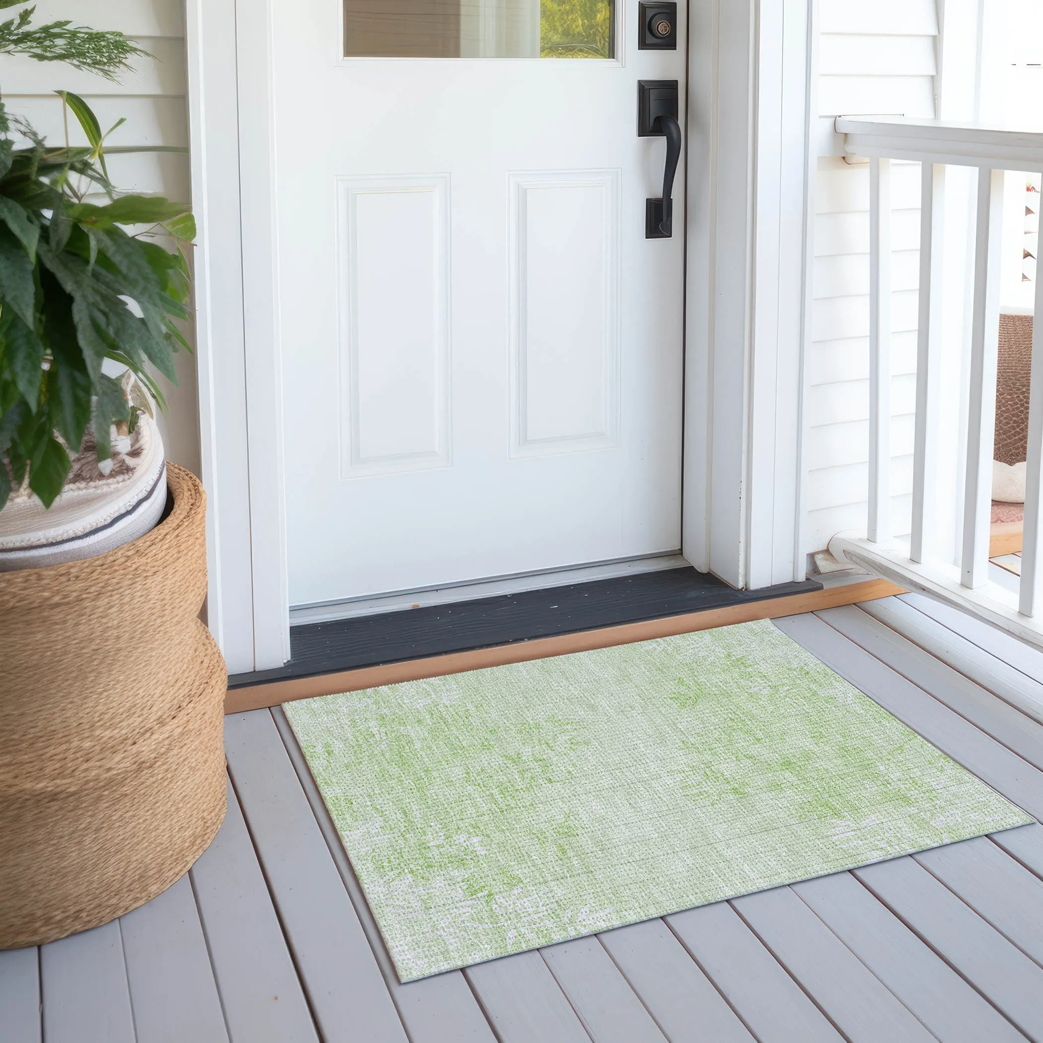 Machine Washable Indoor/ Outdoor Chantille Modern Garden Rug