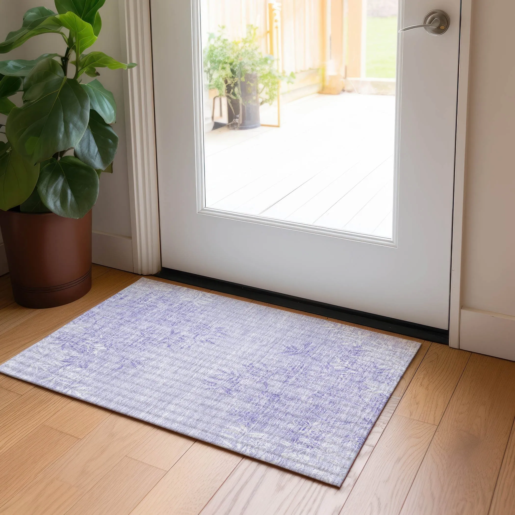 Machine Washable Indoor/ Outdoor Chantille Modern Garden Rug