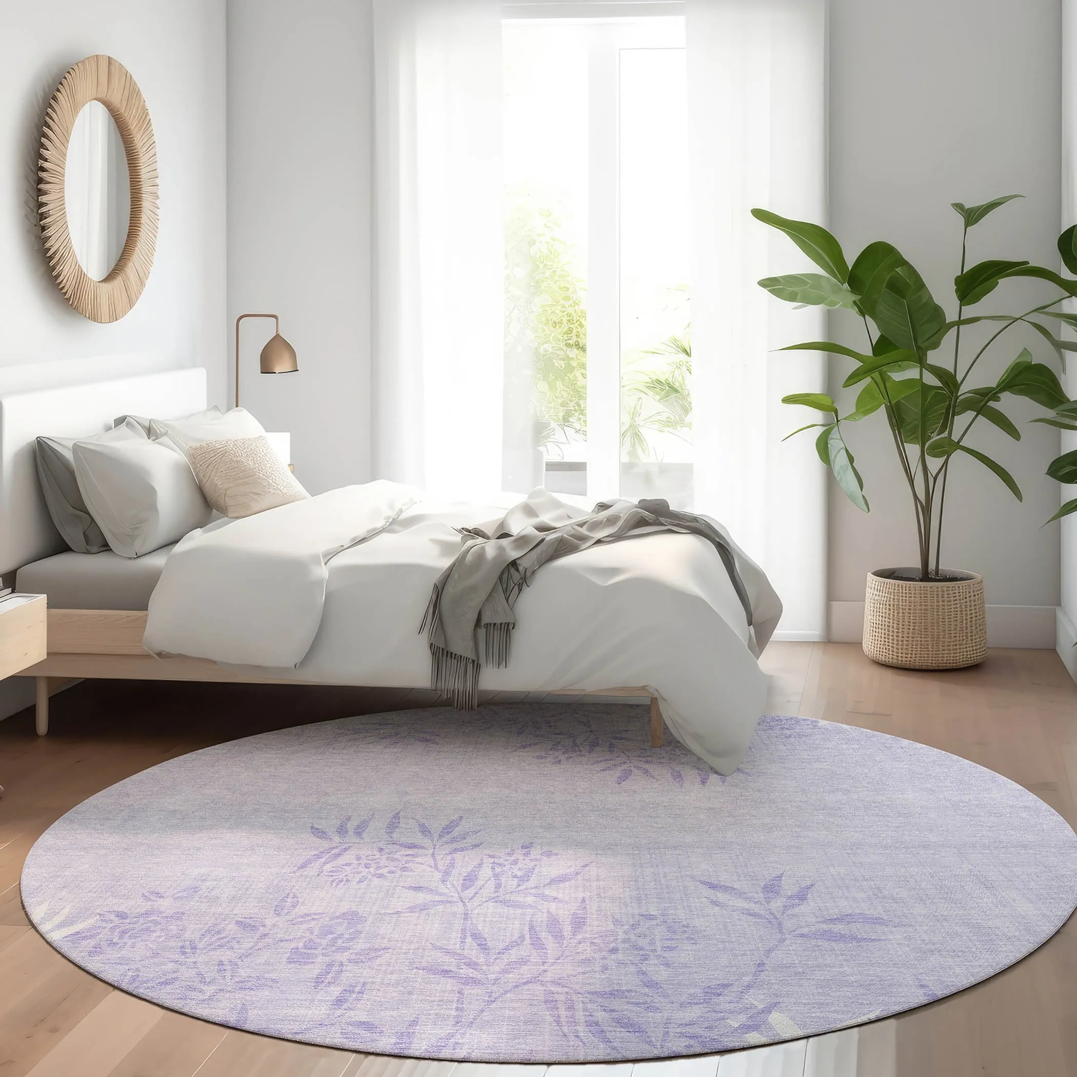 Machine Washable Indoor/ Outdoor Chantille Modern Garden Rug