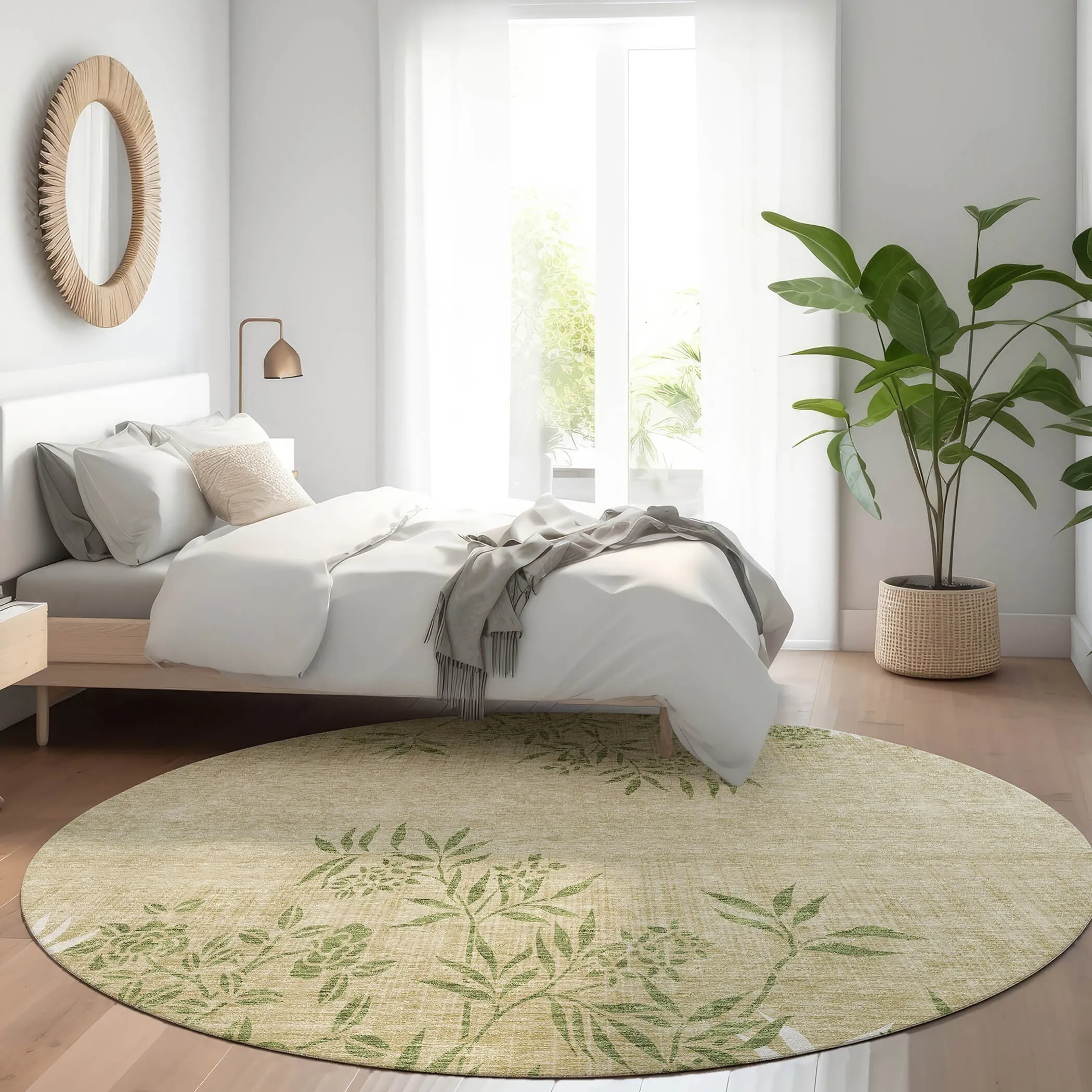 Machine Washable Indoor/ Outdoor Chantille Modern Garden Rug