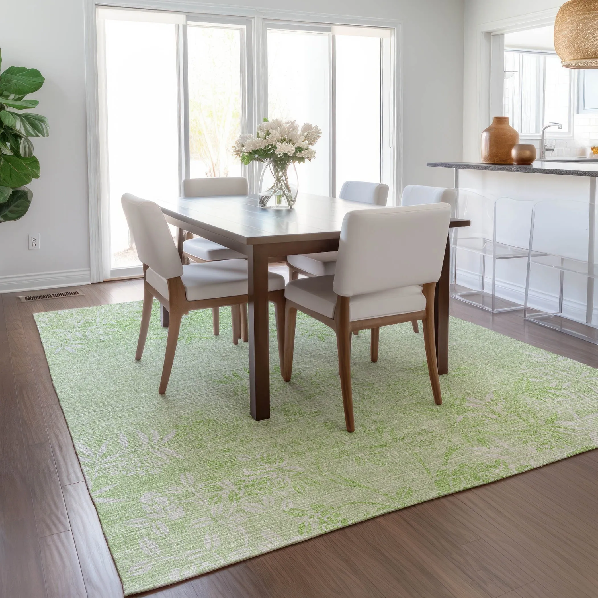 Machine Washable Indoor/ Outdoor Chantille Modern Garden Rug