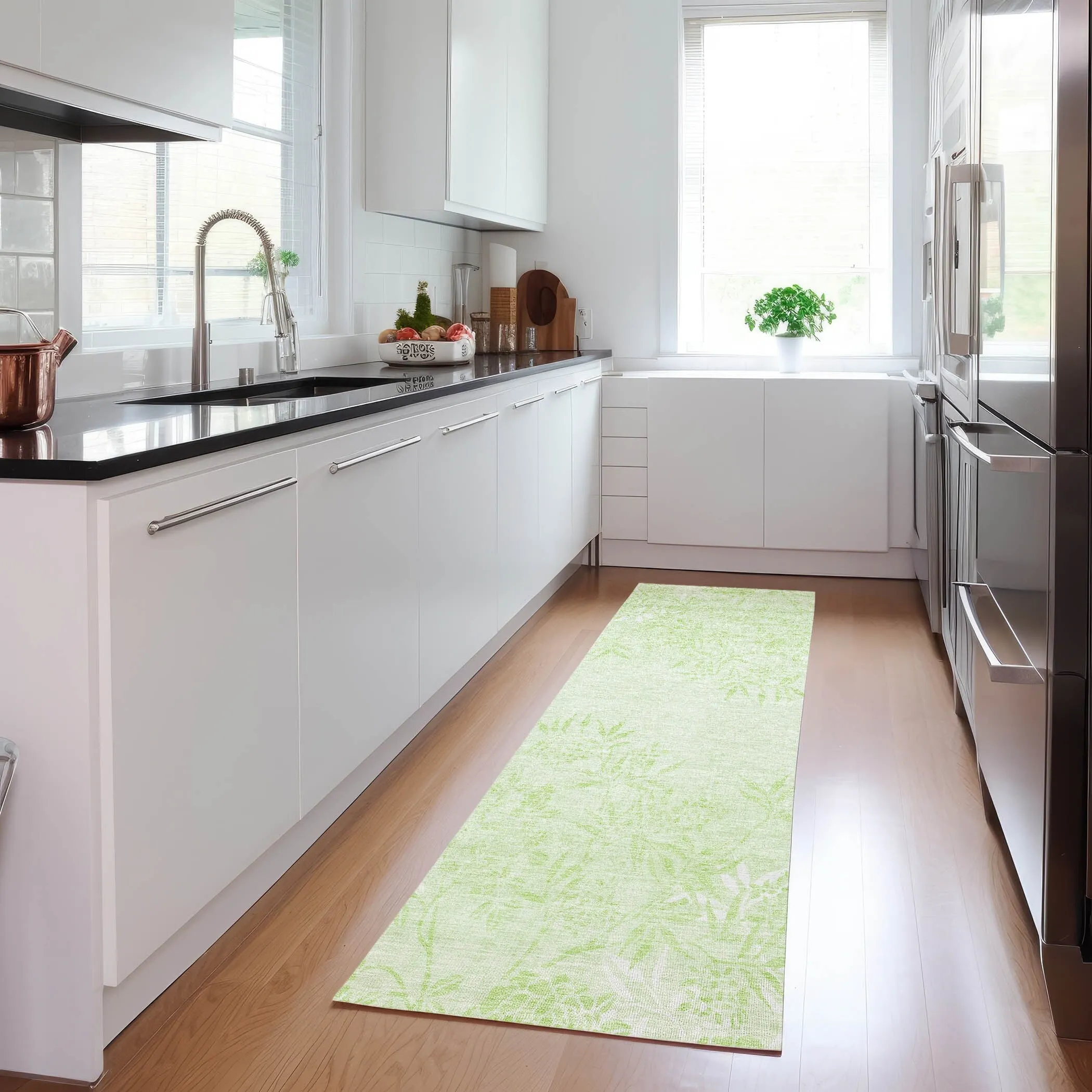 Machine Washable Indoor/ Outdoor Chantille Modern Garden Rug