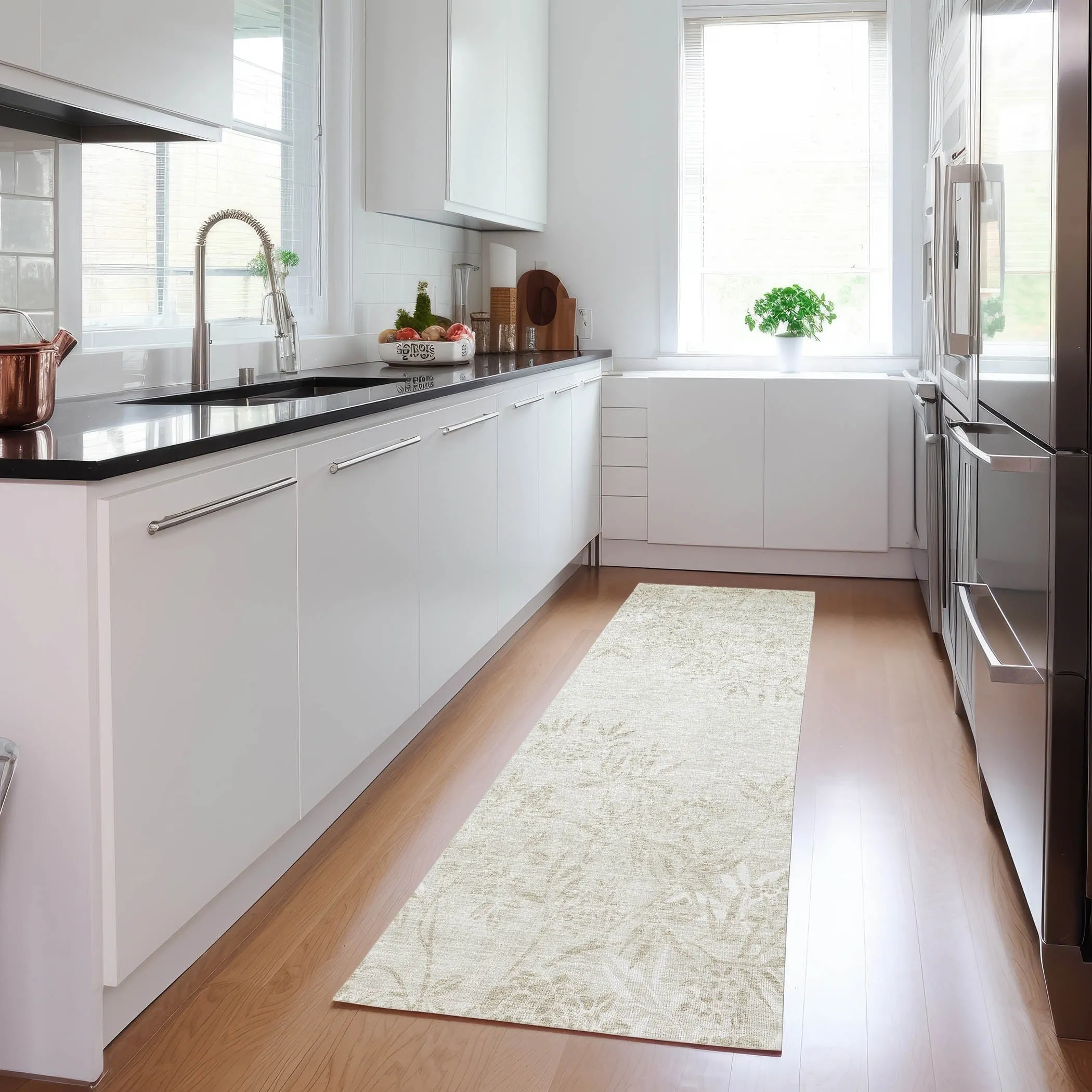 Machine Washable Indoor/ Outdoor Chantille Modern Garden Rug