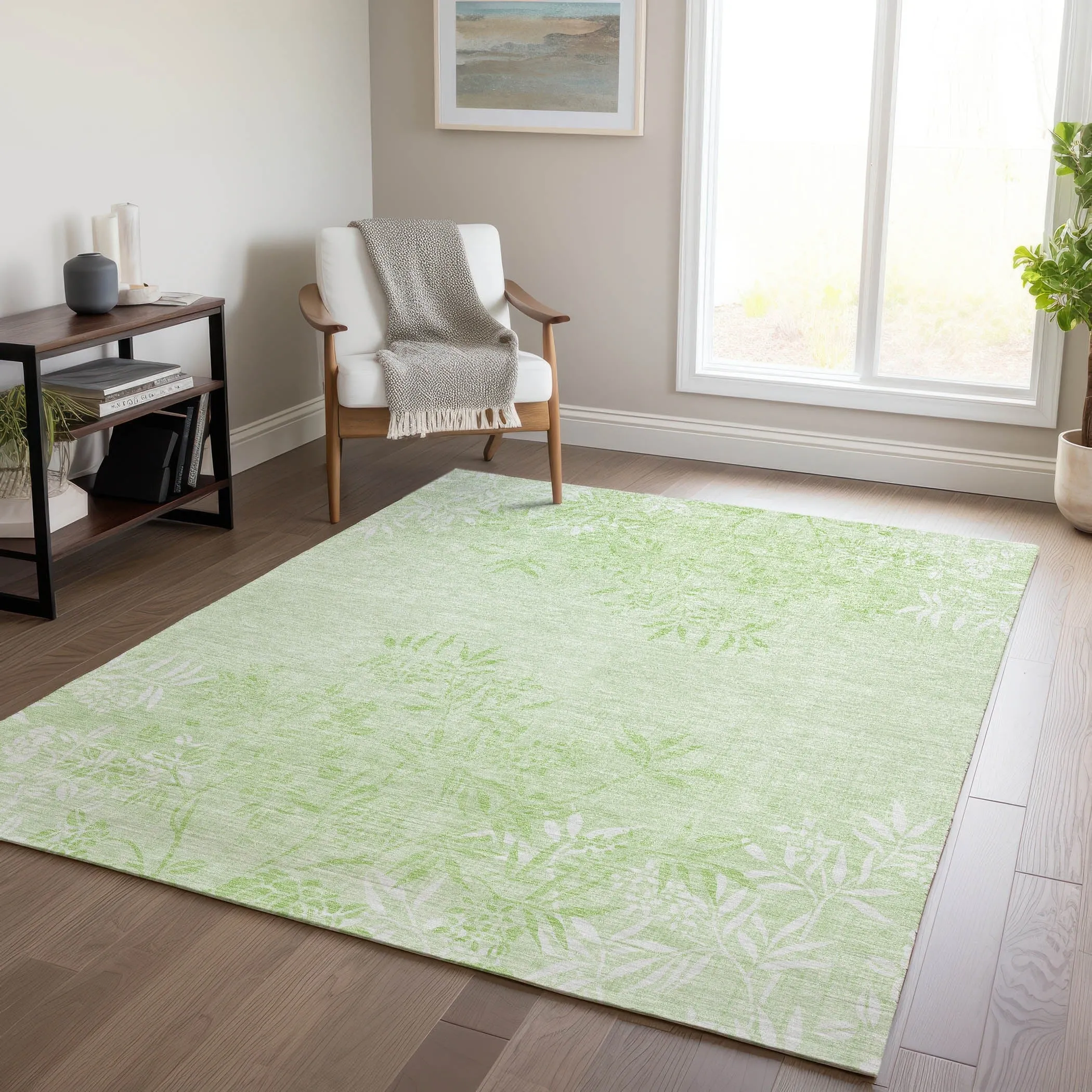 Machine Washable Indoor/ Outdoor Chantille Modern Garden Rug