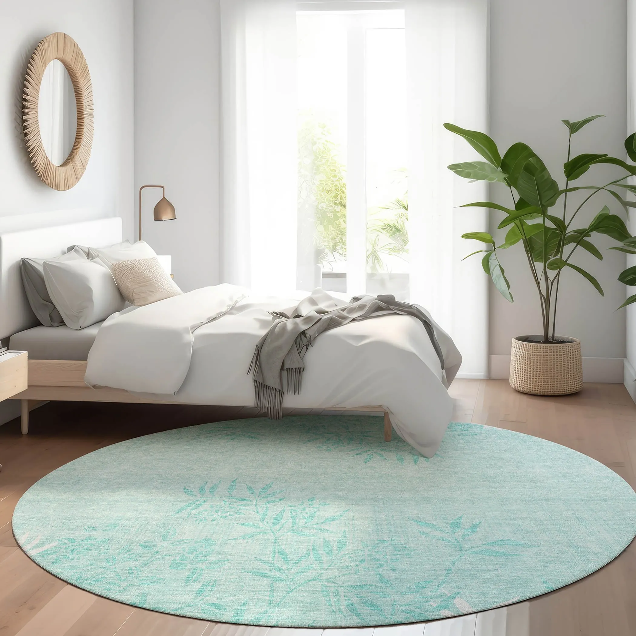 Machine Washable Indoor/ Outdoor Chantille Modern Garden Rug