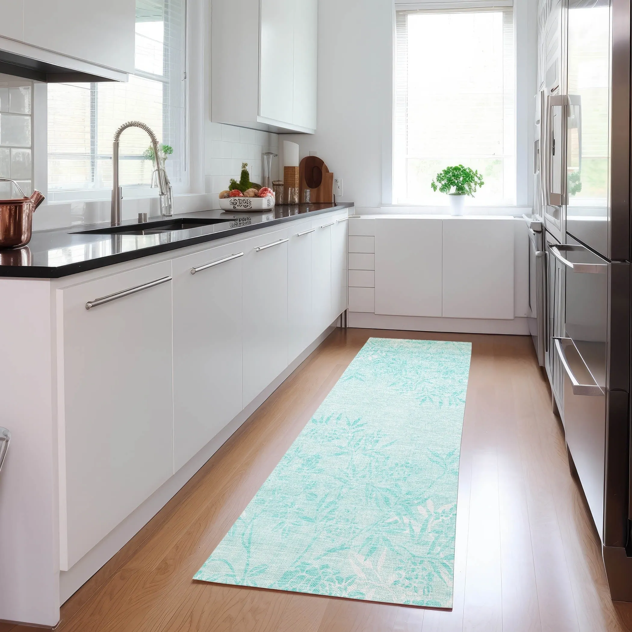 Machine Washable Indoor/ Outdoor Chantille Modern Garden Rug