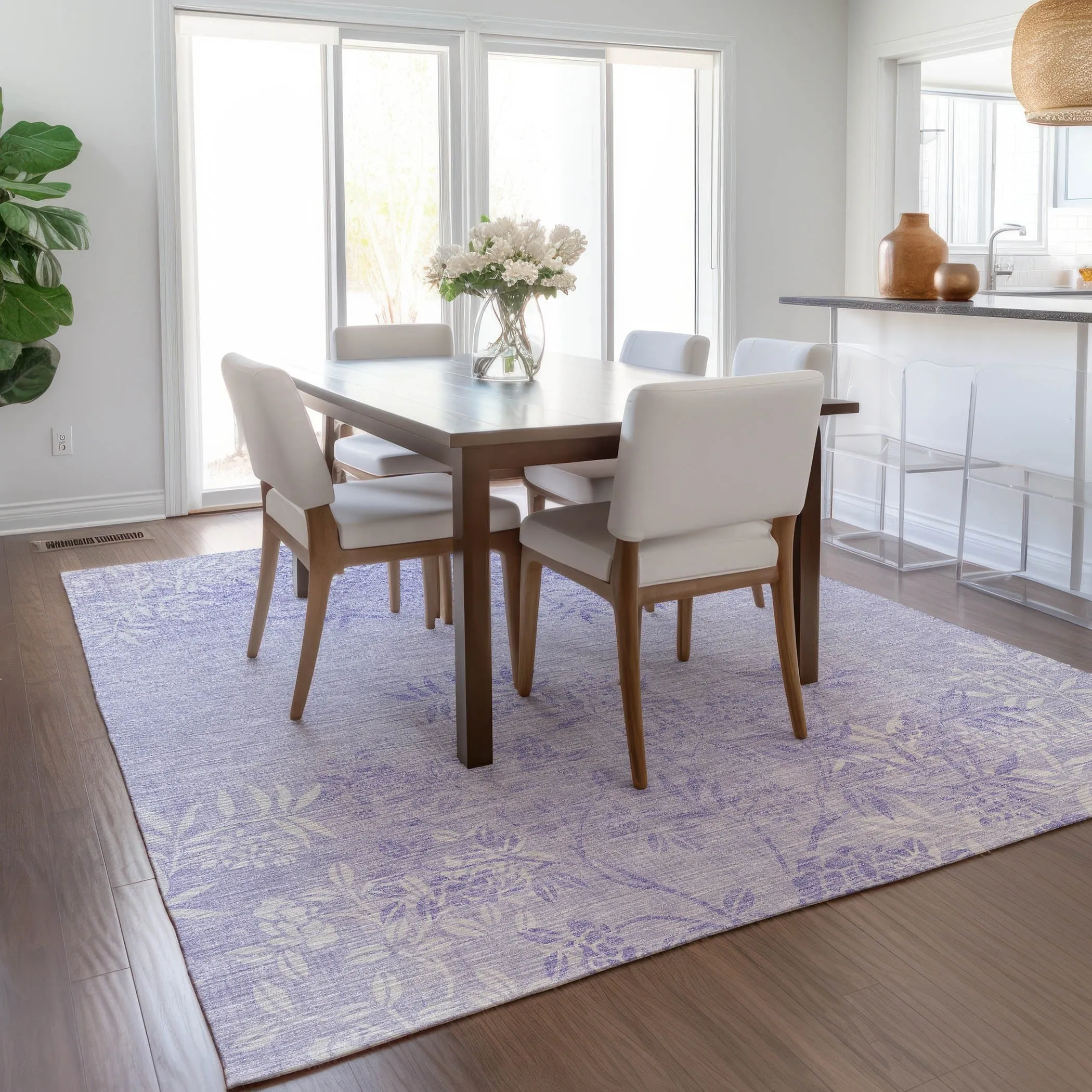 Machine Washable Indoor/ Outdoor Chantille Modern Garden Rug