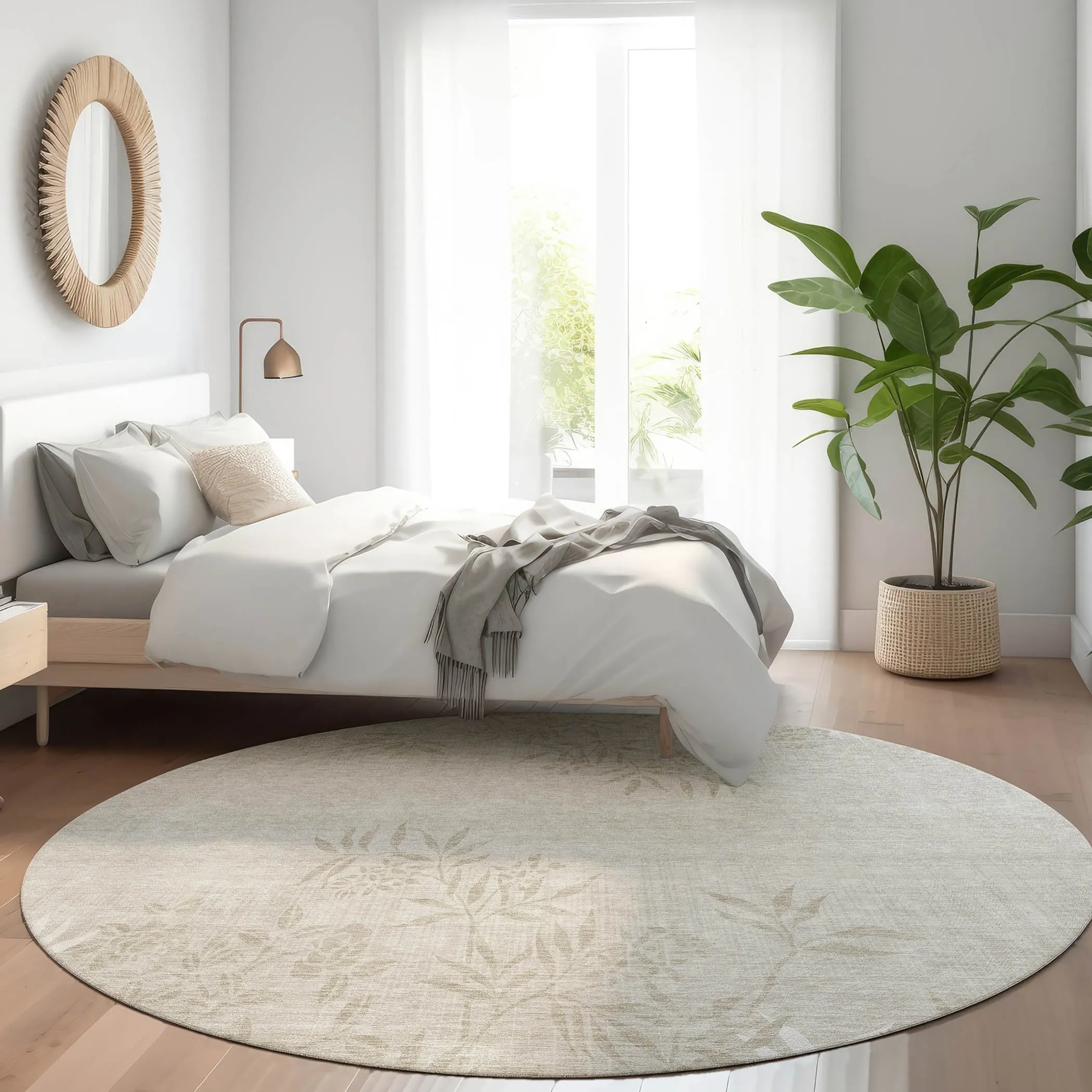 Machine Washable Indoor/ Outdoor Chantille Modern Garden Rug