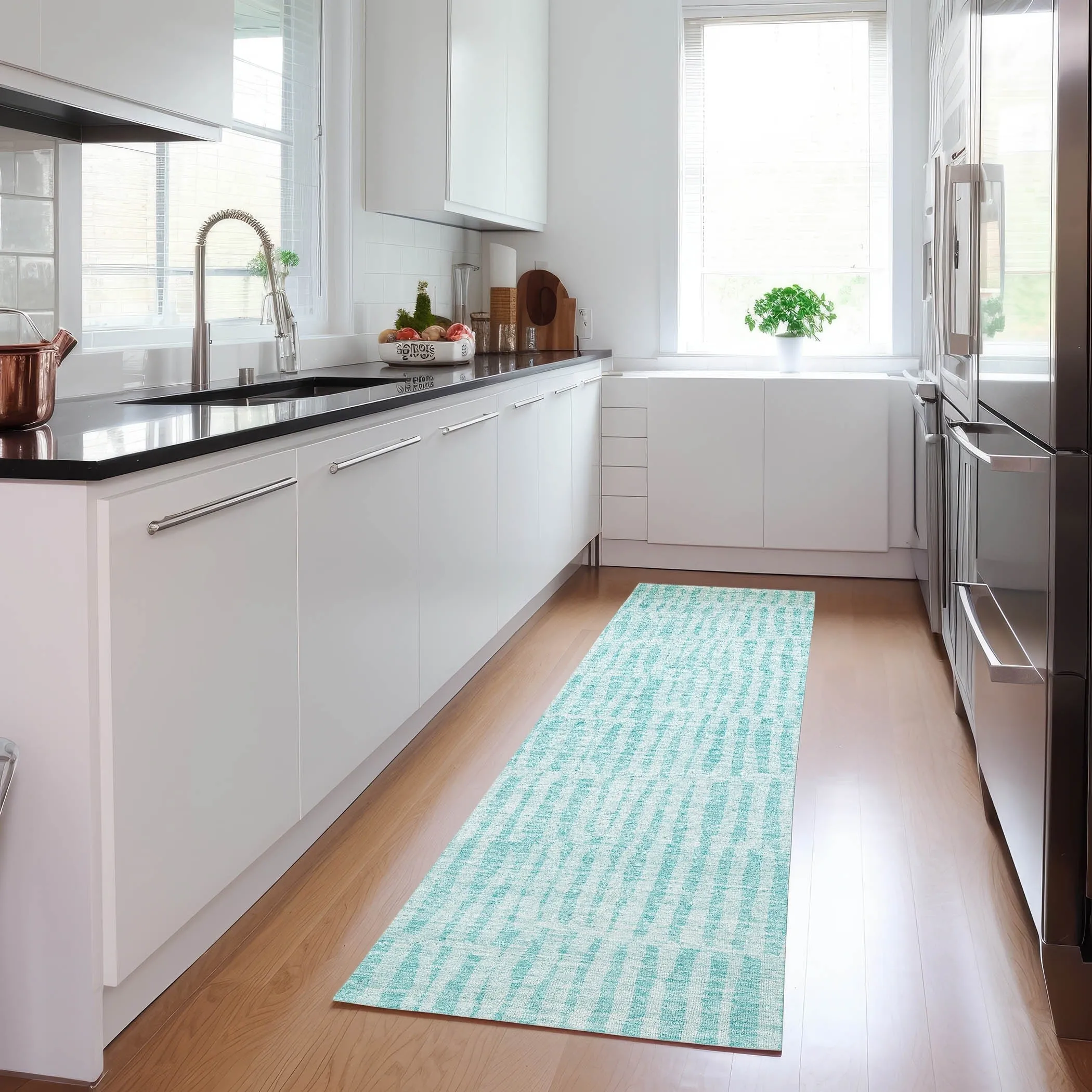 Machine Washable Indoor/ Outdoor Chantille Modern Geo Rug