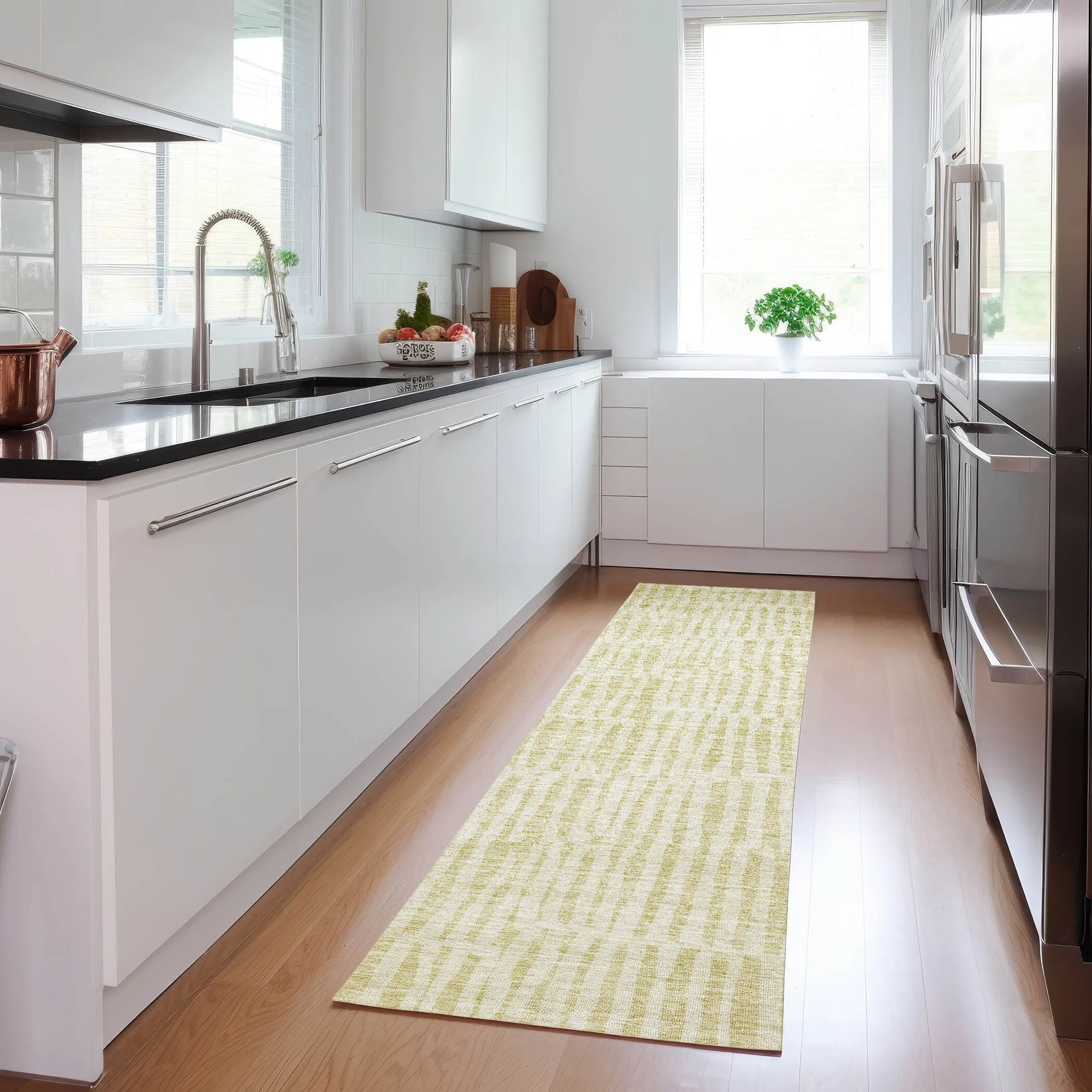 Machine Washable Indoor/ Outdoor Chantille Modern Geo Rug