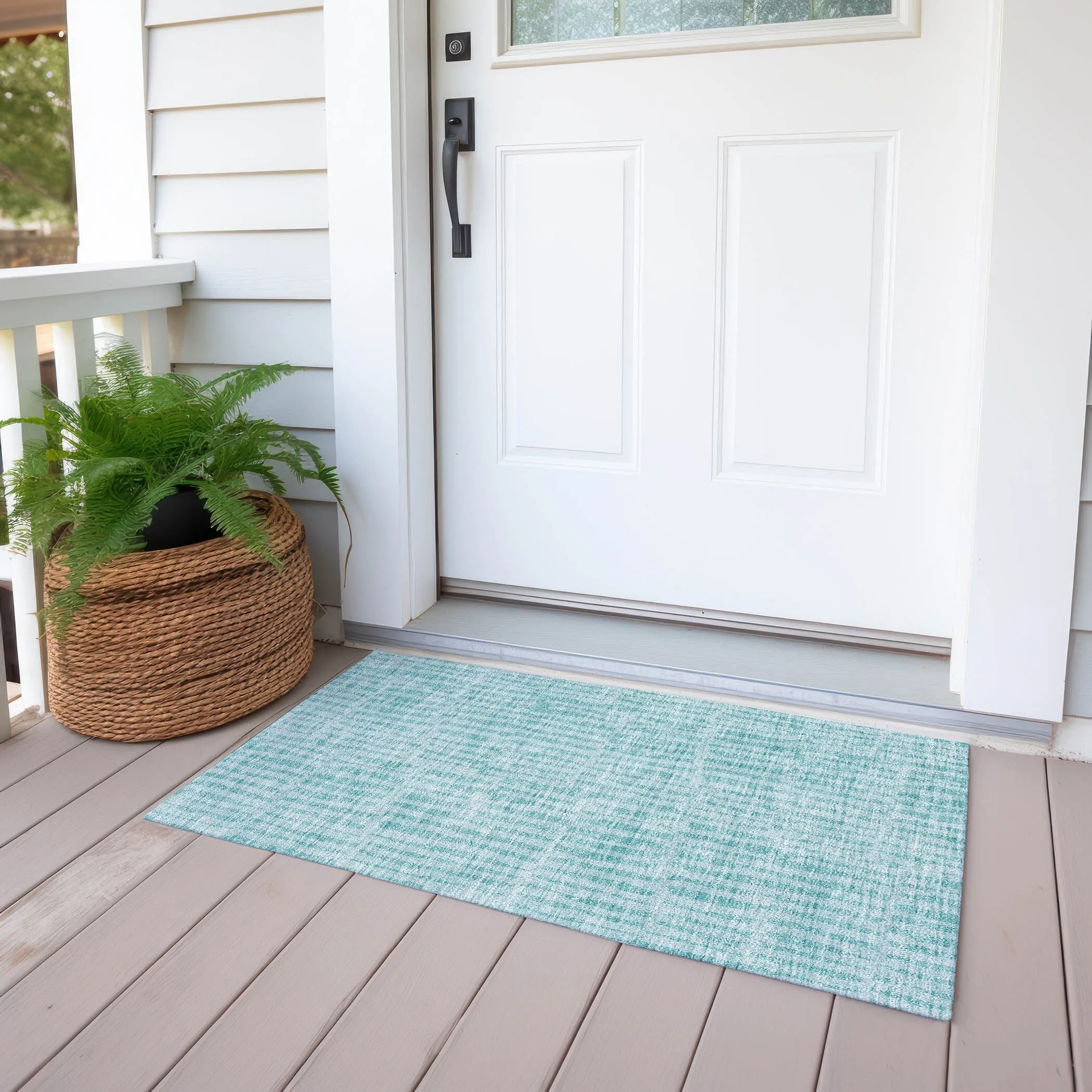 Machine Washable Indoor/ Outdoor Chantille Modern Geo Rug