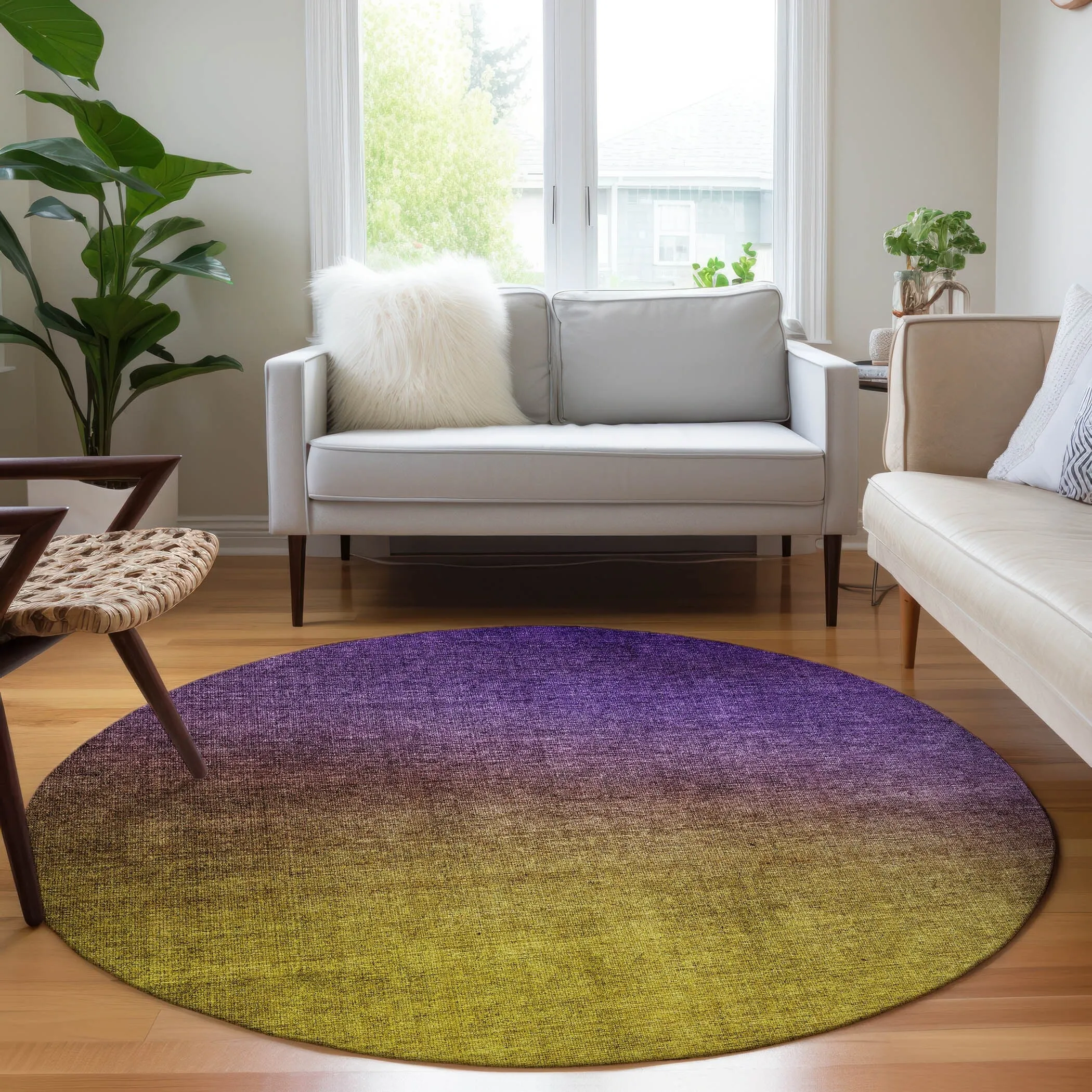 Machine Washable Indoor/ Outdoor Chantille Modern Ombre Rug