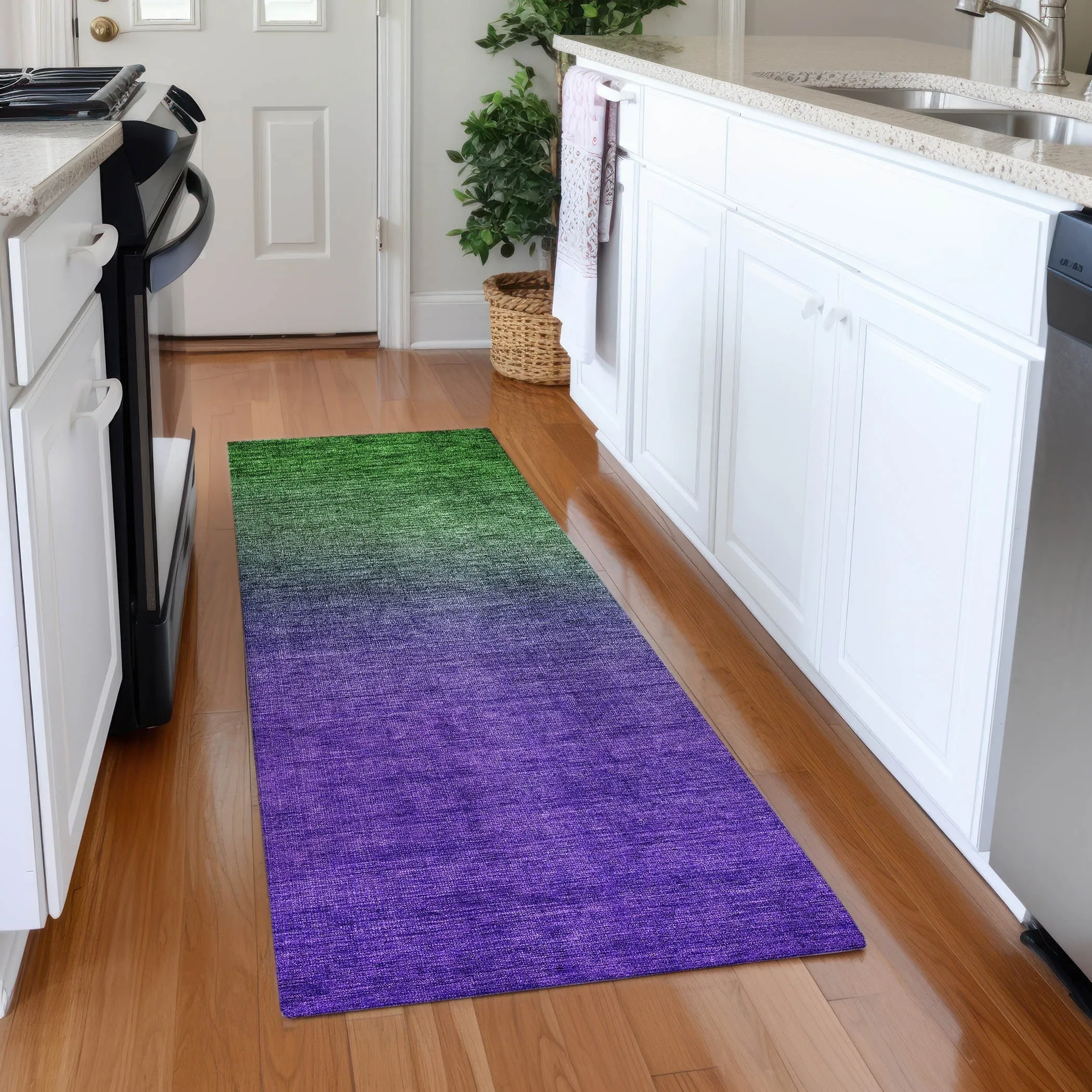 Machine Washable Indoor/ Outdoor Chantille Modern Ombre Rug