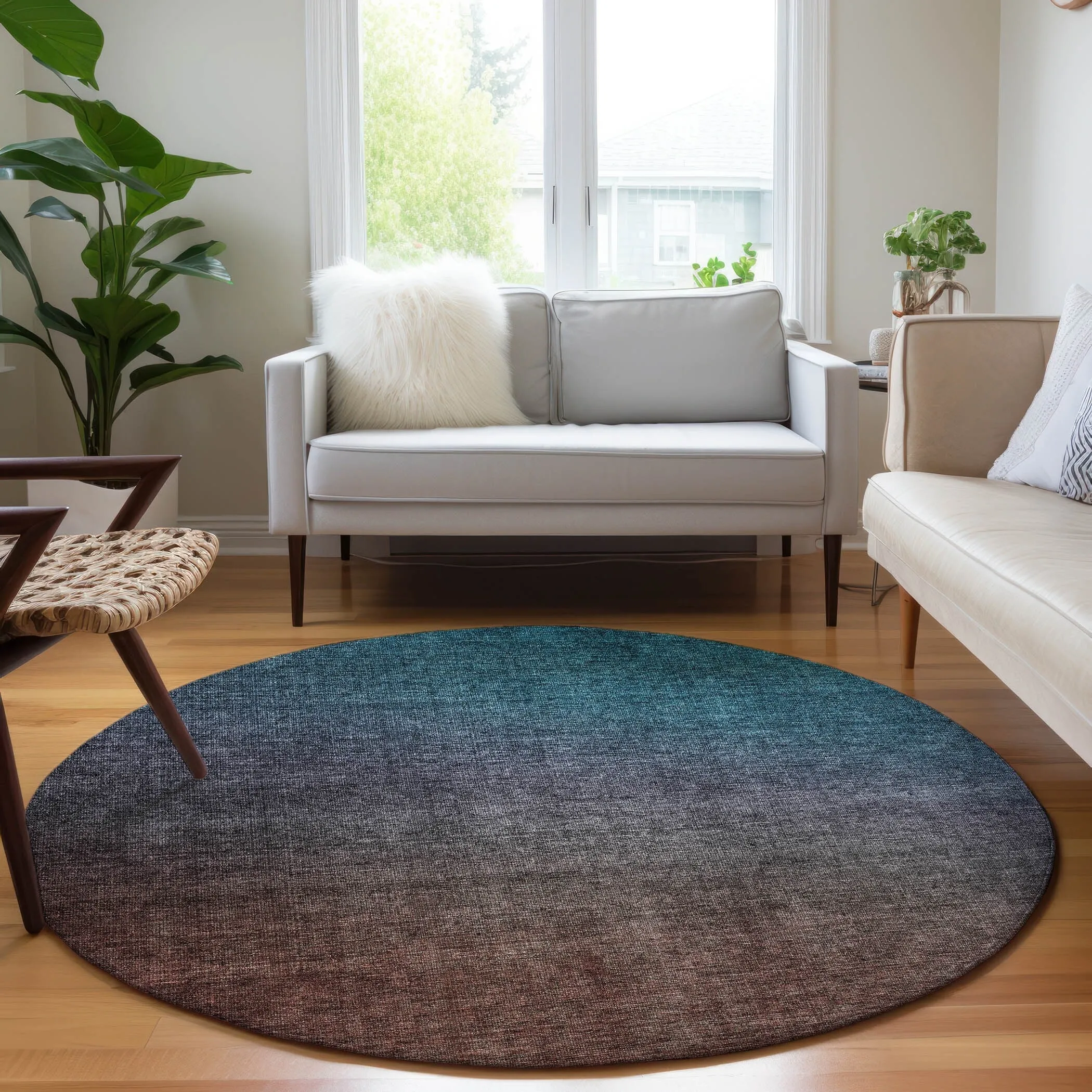 Machine Washable Indoor/ Outdoor Chantille Modern Ombre Rug