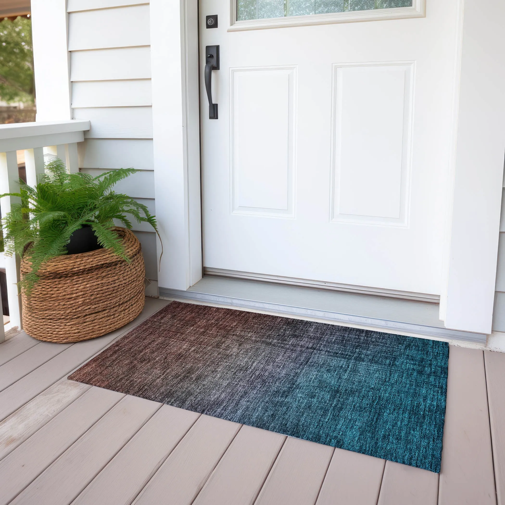 Machine Washable Indoor/ Outdoor Chantille Modern Ombre Rug