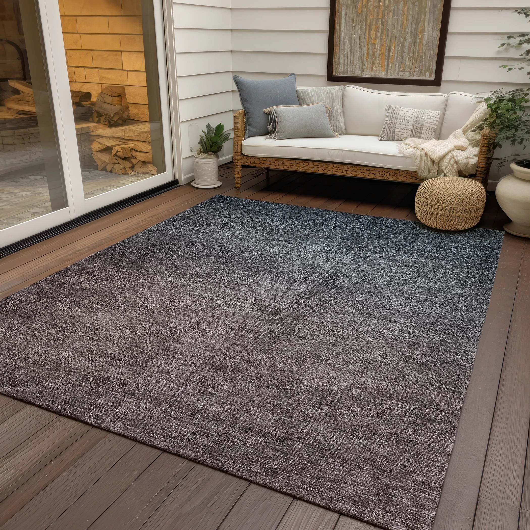 Machine Washable Indoor/ Outdoor Chantille Modern Ombre Rug