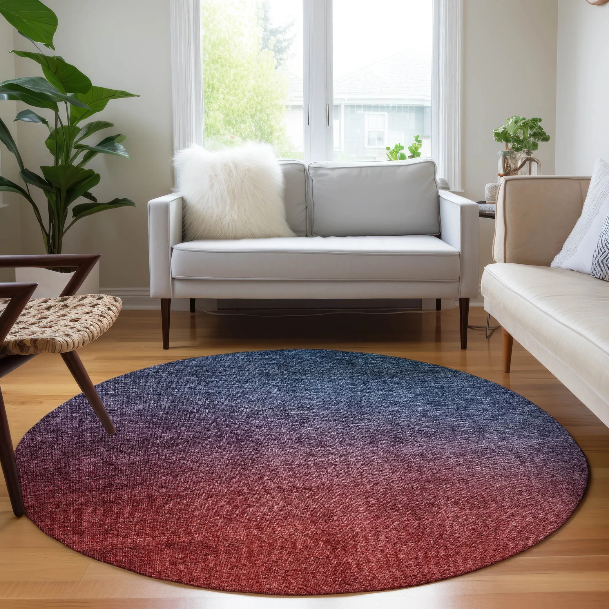 Machine Washable Indoor/ Outdoor Chantille Modern Ombre Rug