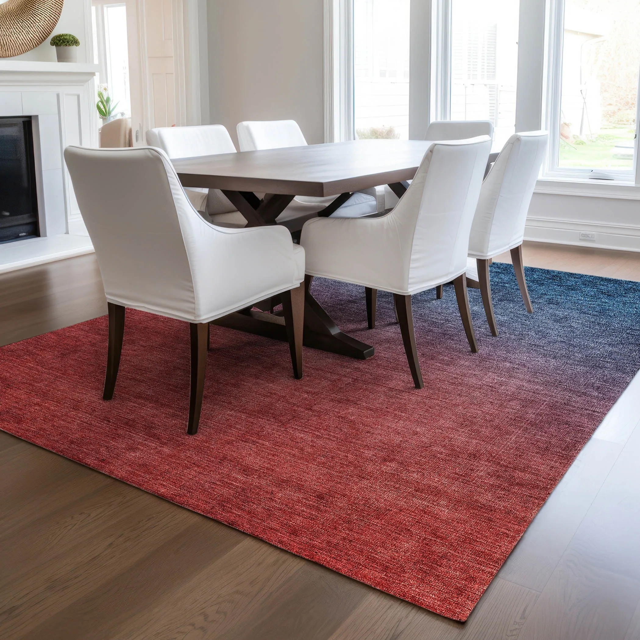Machine Washable Indoor/ Outdoor Chantille Modern Ombre Rug