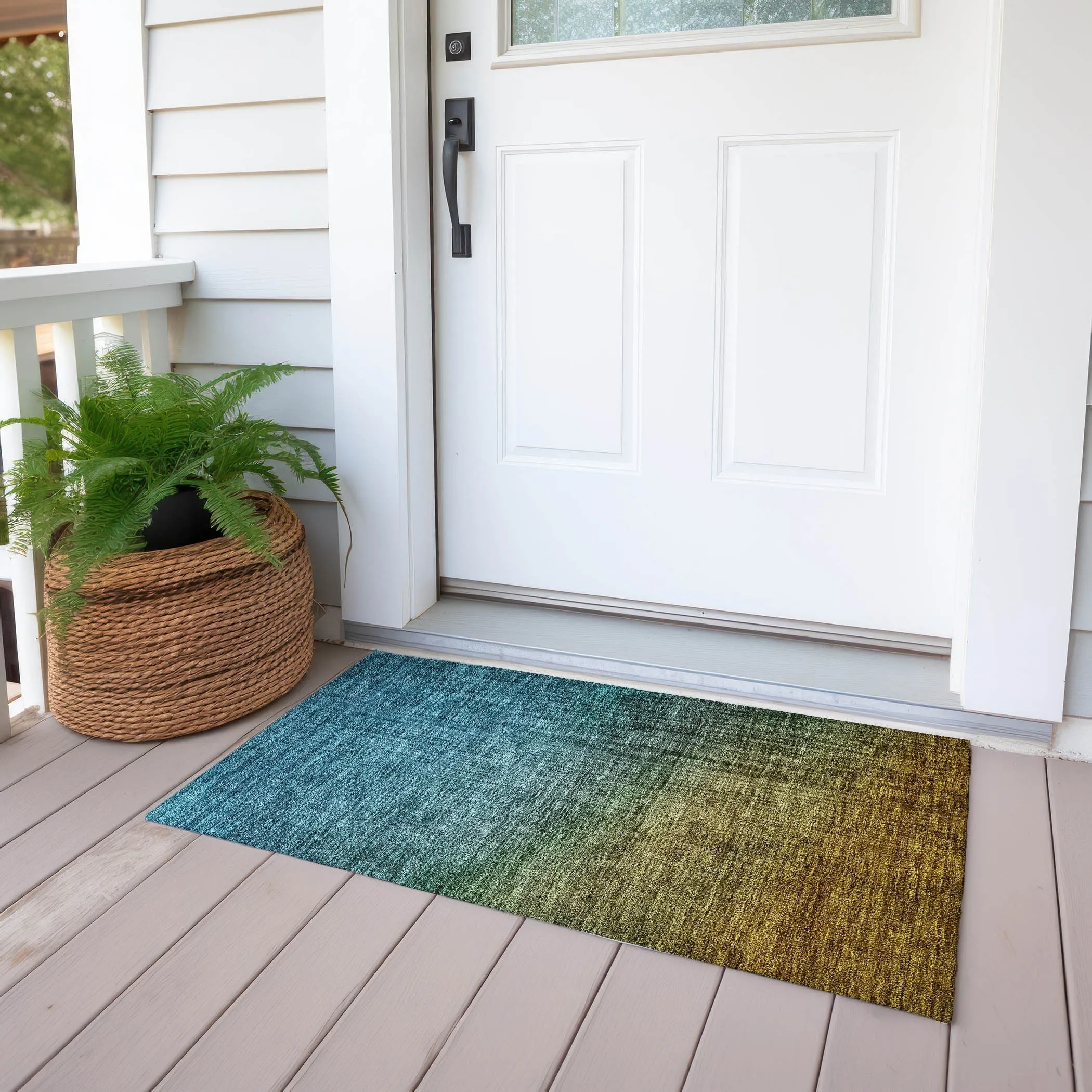 Machine Washable Indoor/ Outdoor Chantille Modern Ombre Rug