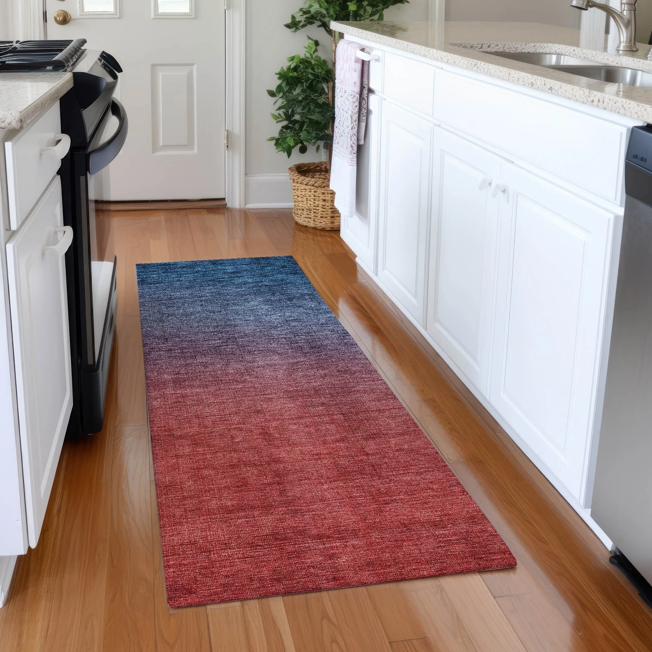 Machine Washable Indoor/ Outdoor Chantille Modern Ombre Rug
