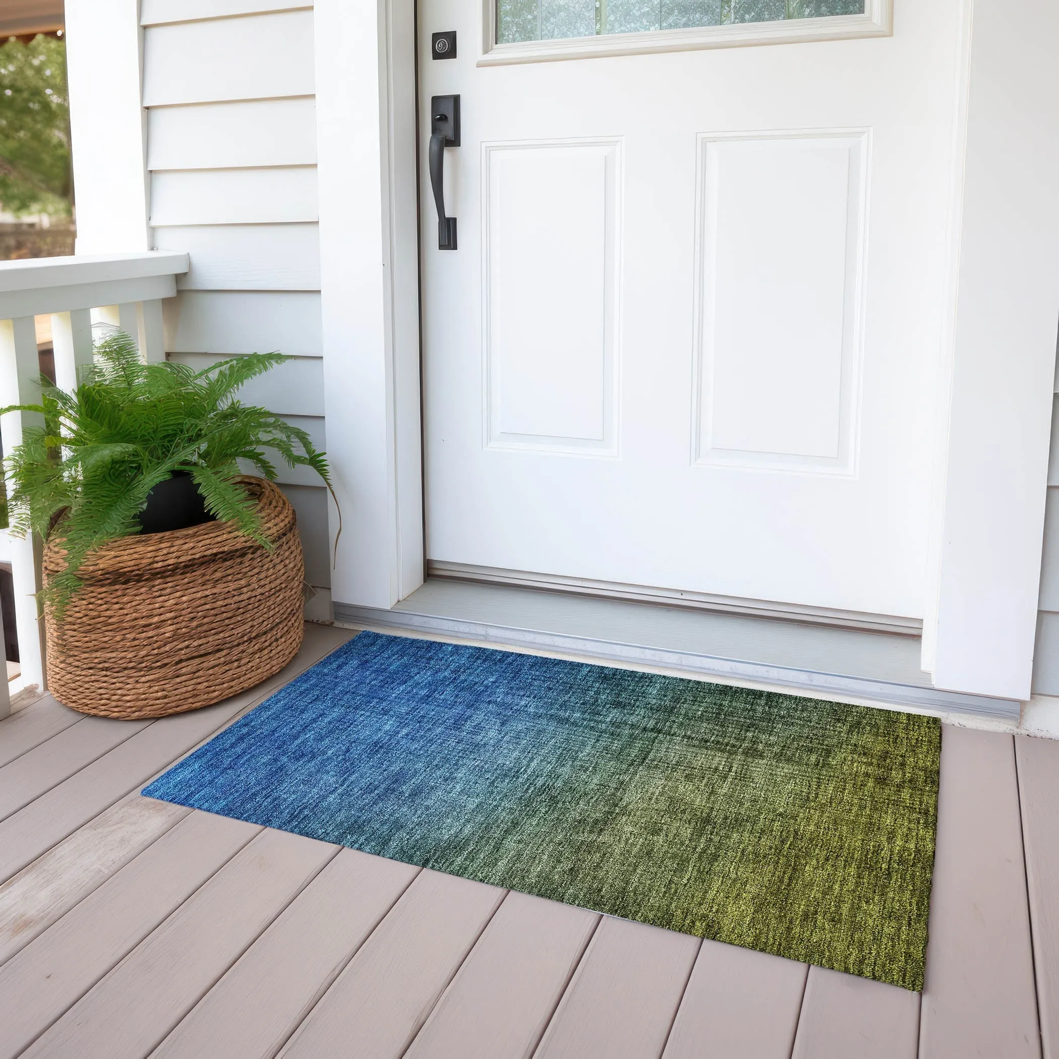 Machine Washable Indoor/ Outdoor Chantille Modern Ombre Rug