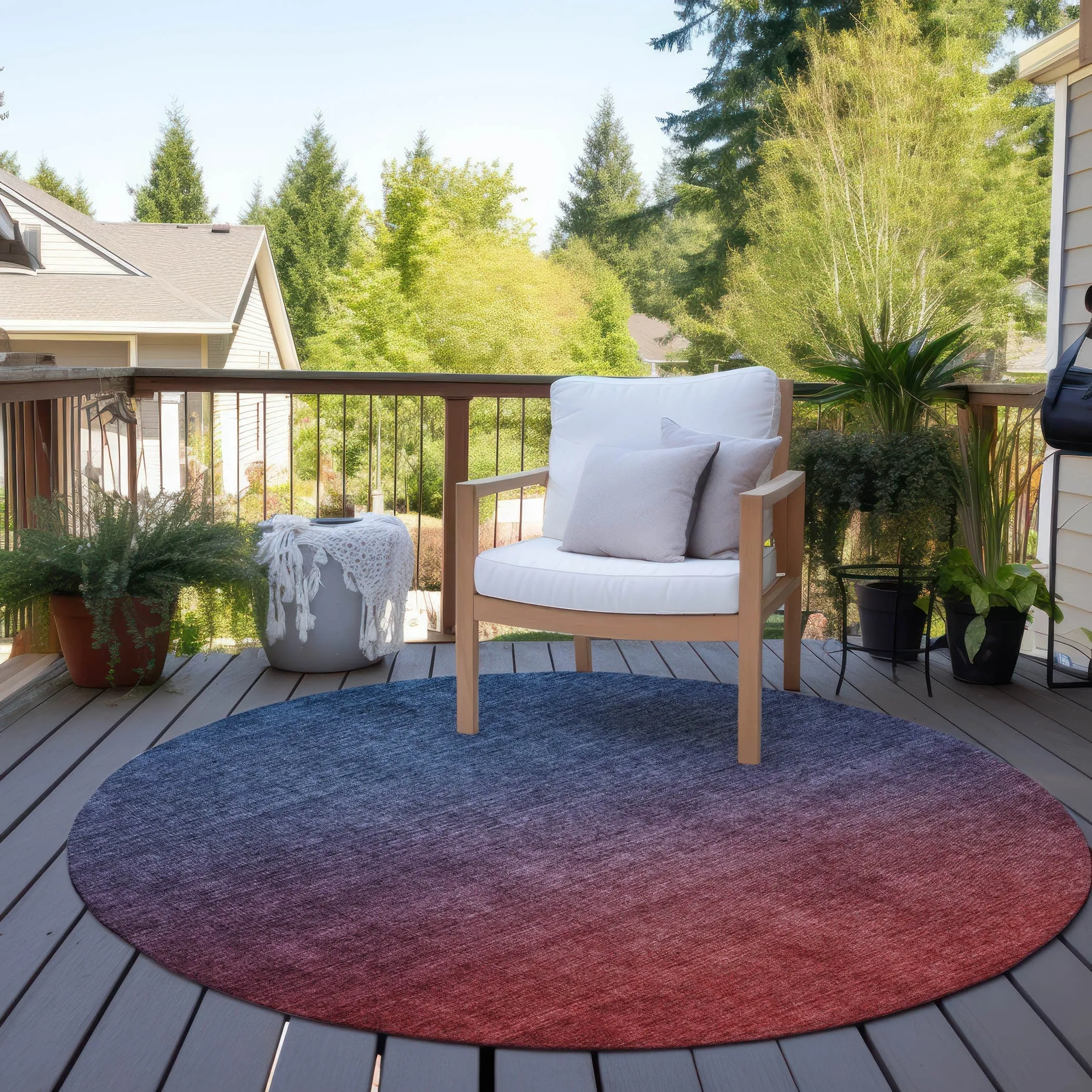 Machine Washable Indoor/ Outdoor Chantille Modern Ombre Rug