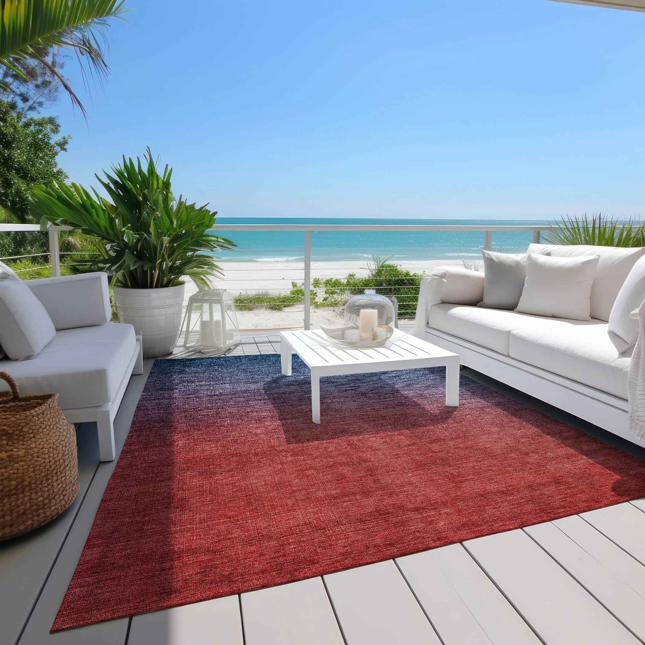 Machine Washable Indoor/ Outdoor Chantille Modern Ombre Rug