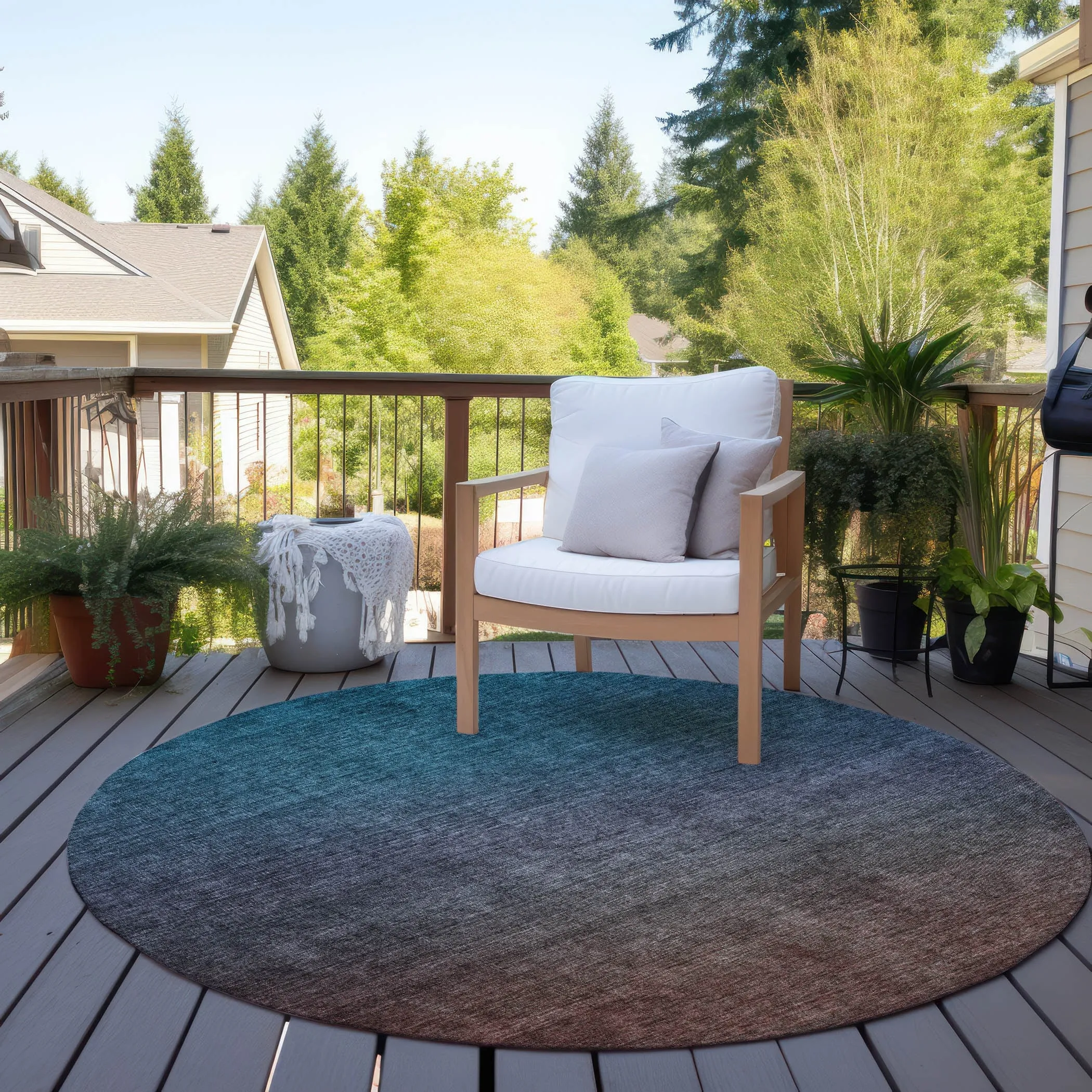 Machine Washable Indoor/ Outdoor Chantille Modern Ombre Rug