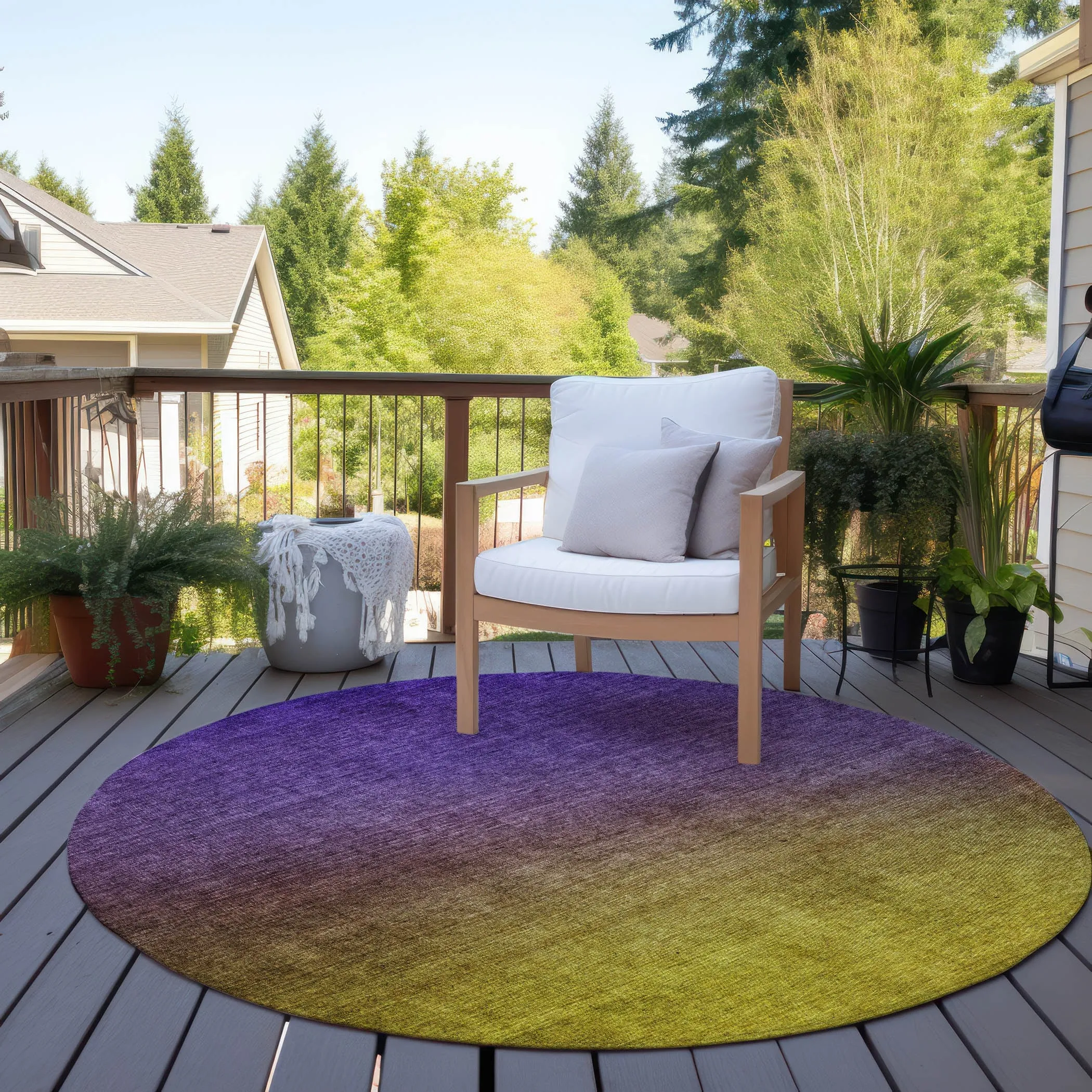 Machine Washable Indoor/ Outdoor Chantille Modern Ombre Rug