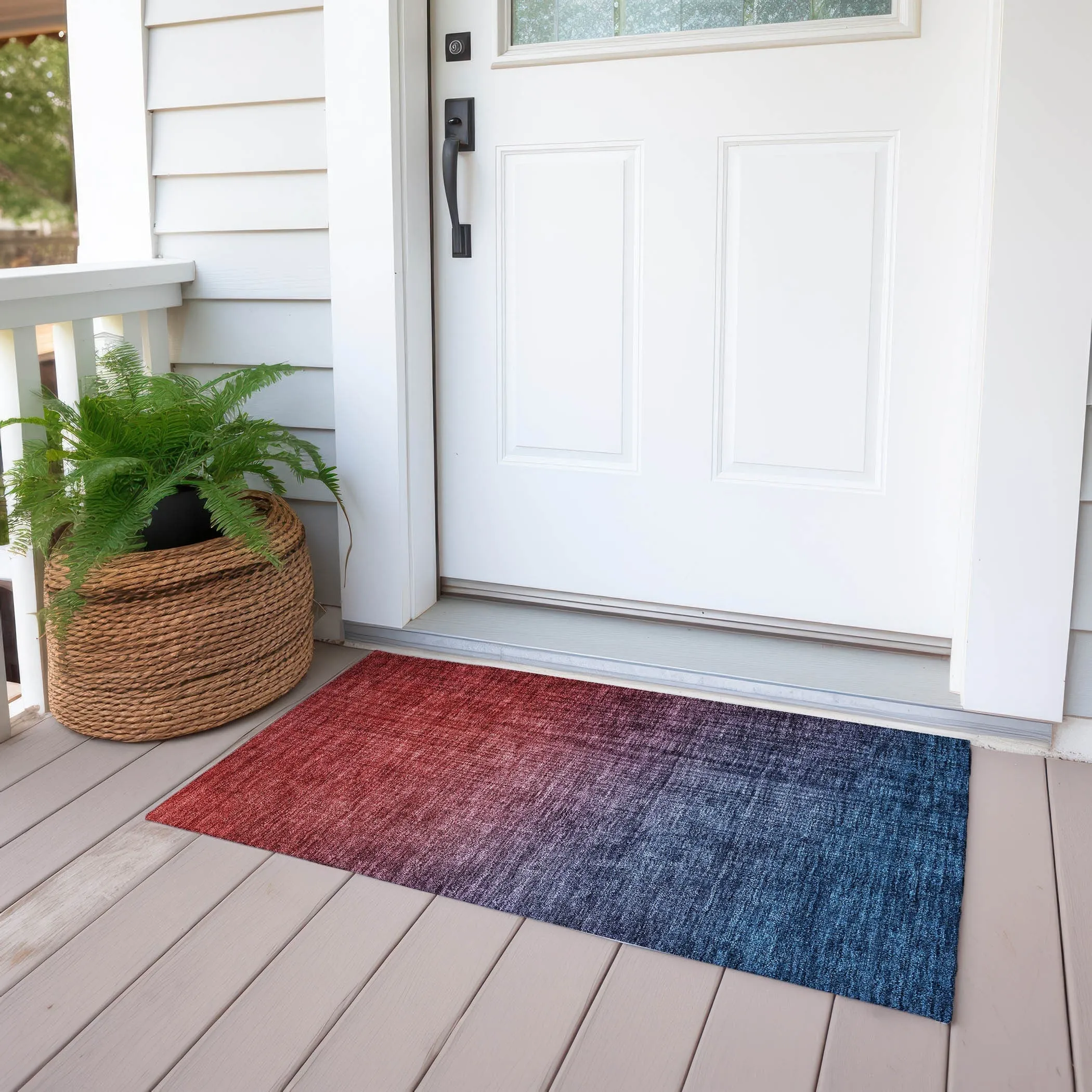 Machine Washable Indoor/ Outdoor Chantille Modern Ombre Rug