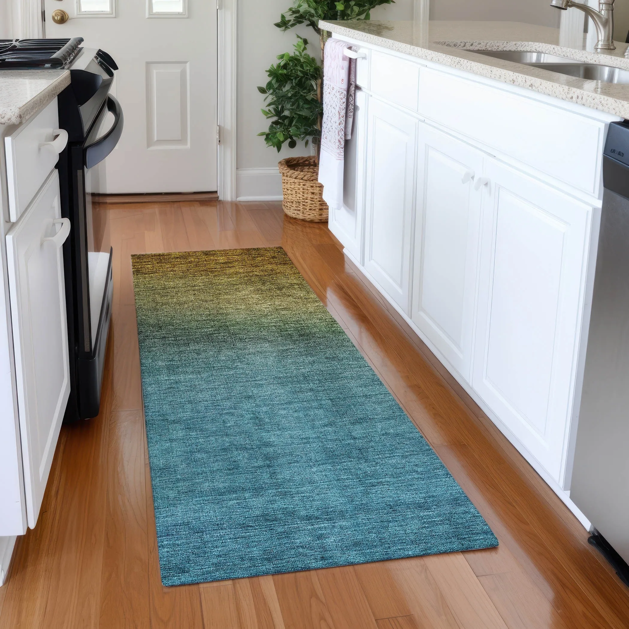 Machine Washable Indoor/ Outdoor Chantille Modern Ombre Rug