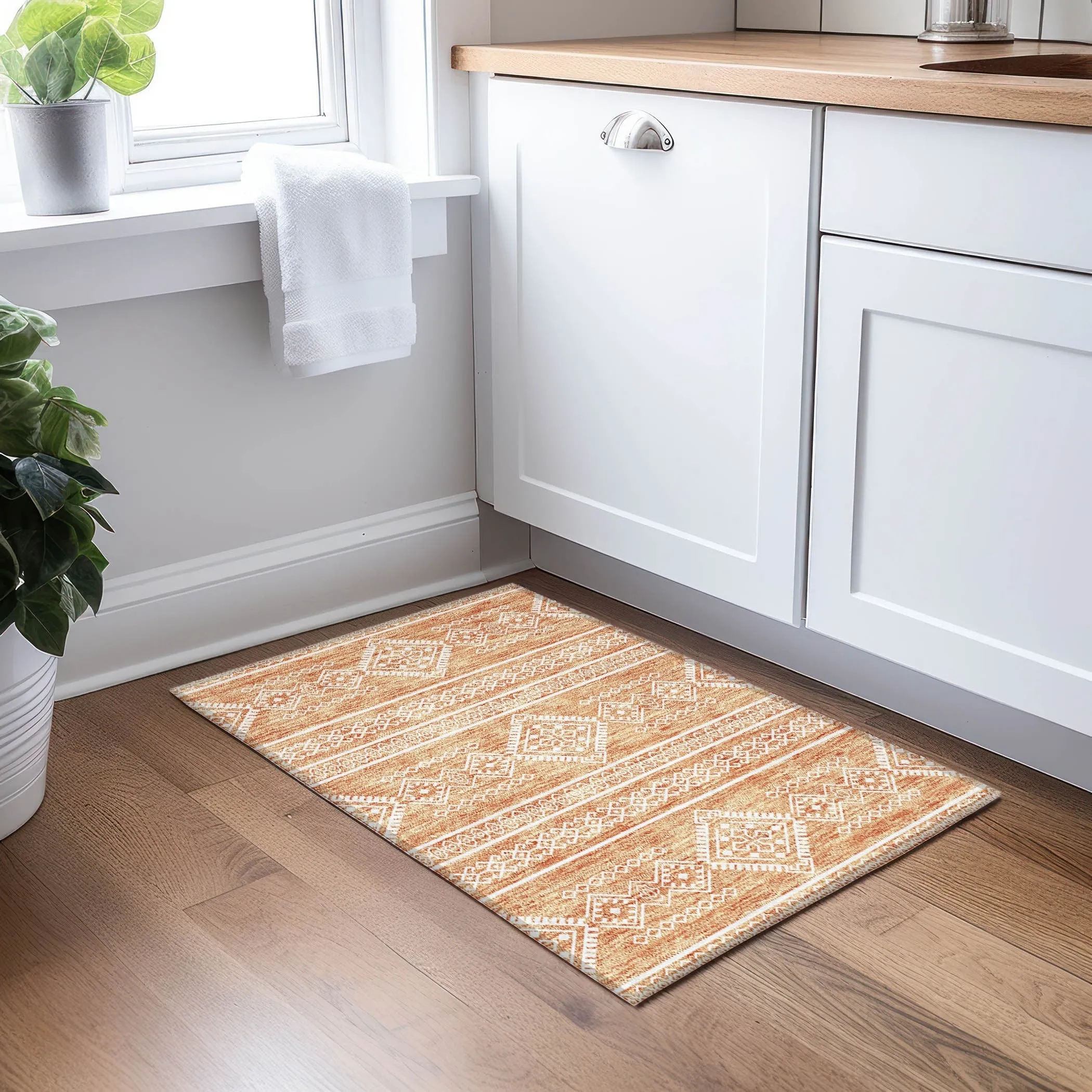 Machine Washable Indoor/ Outdoor Chantille Moroccan Boho Rug