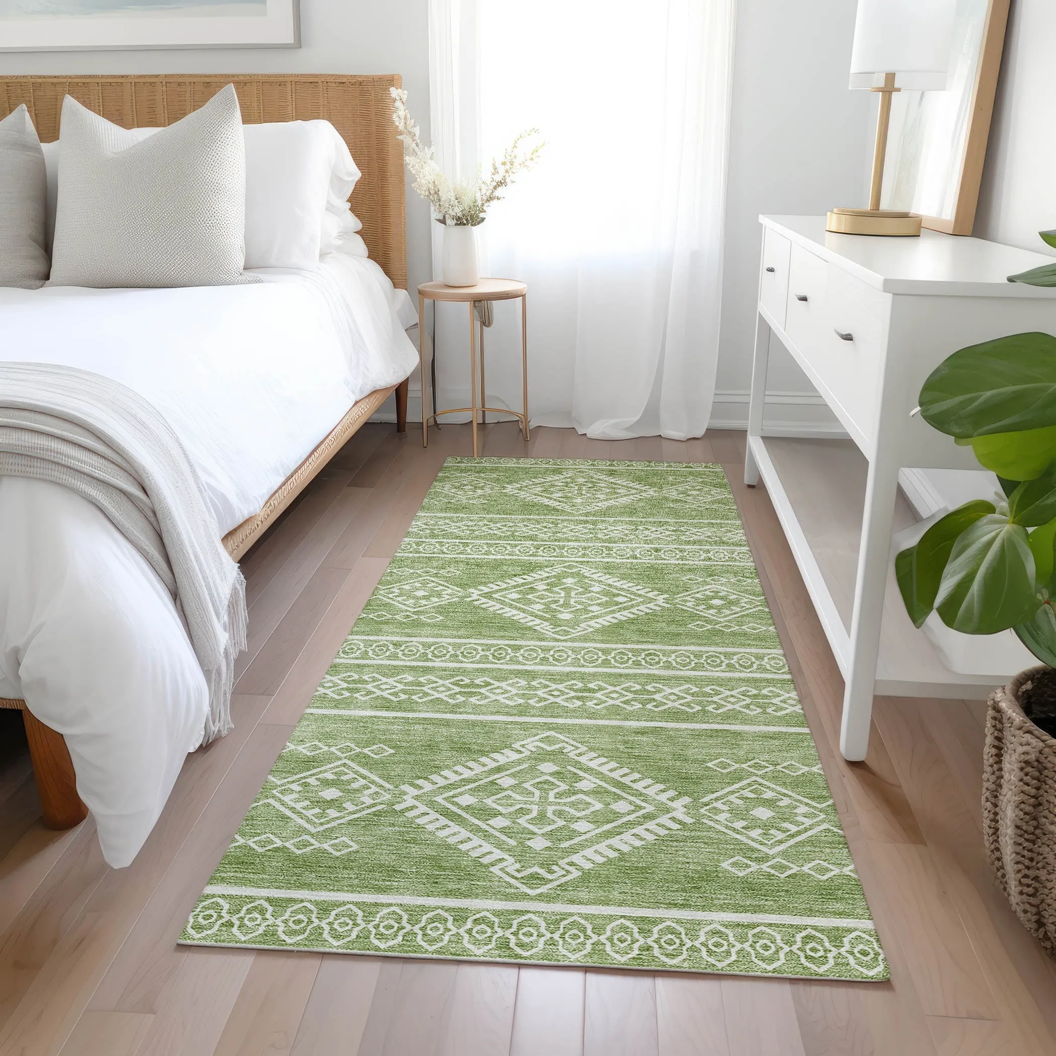 Machine Washable Indoor/ Outdoor Chantille Moroccan Boho Rug