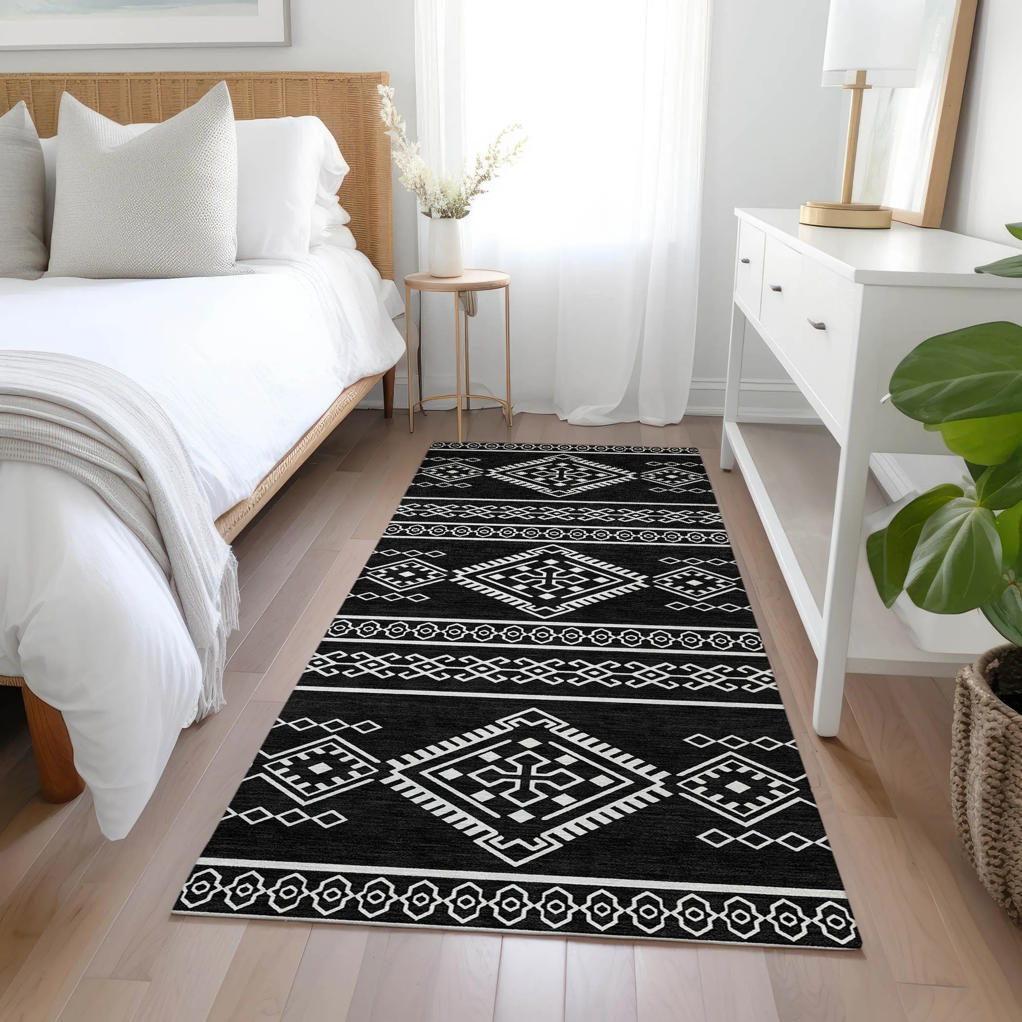 Machine Washable Indoor/ Outdoor Chantille Moroccan Boho Rug