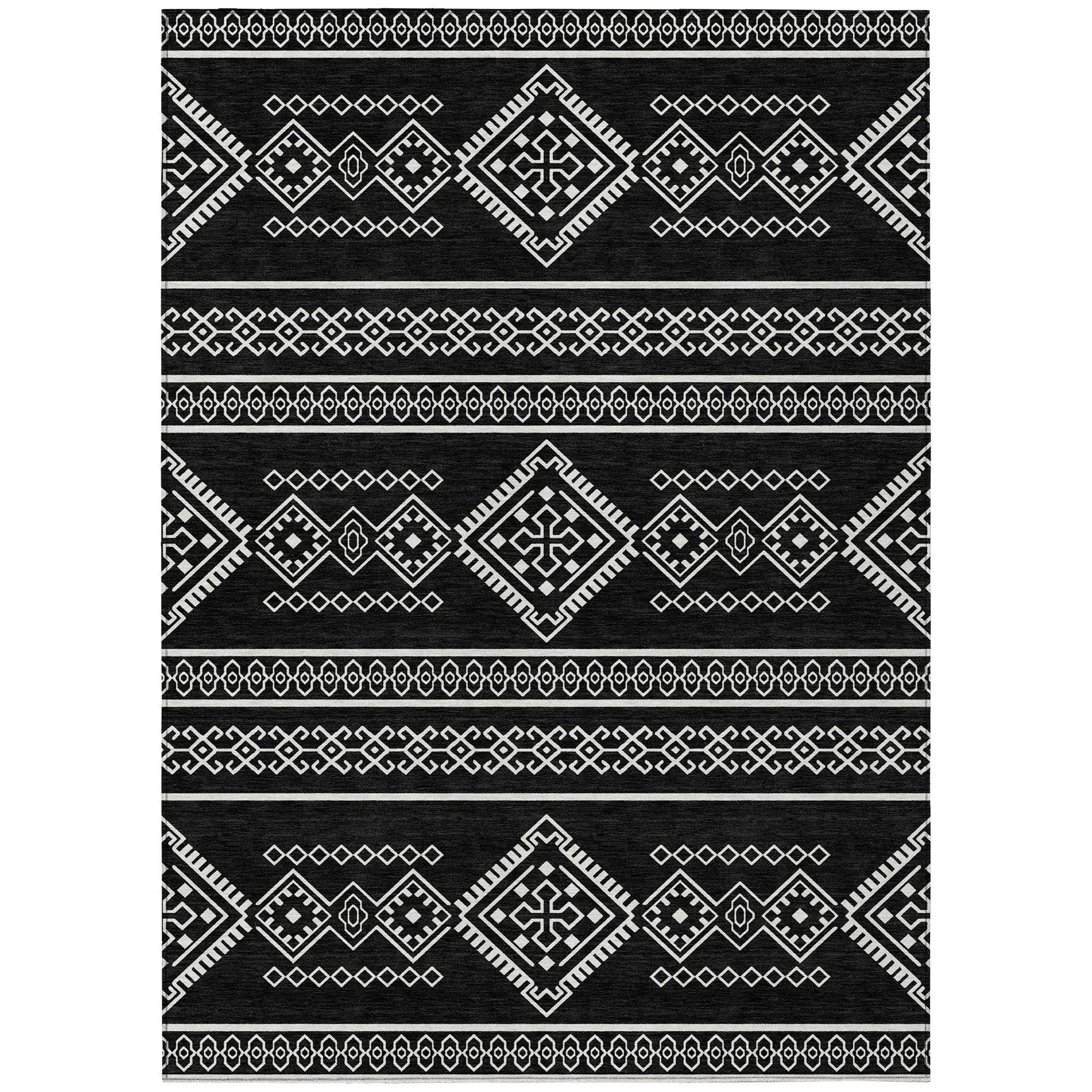 Machine Washable Indoor/ Outdoor Chantille Moroccan Boho Rug