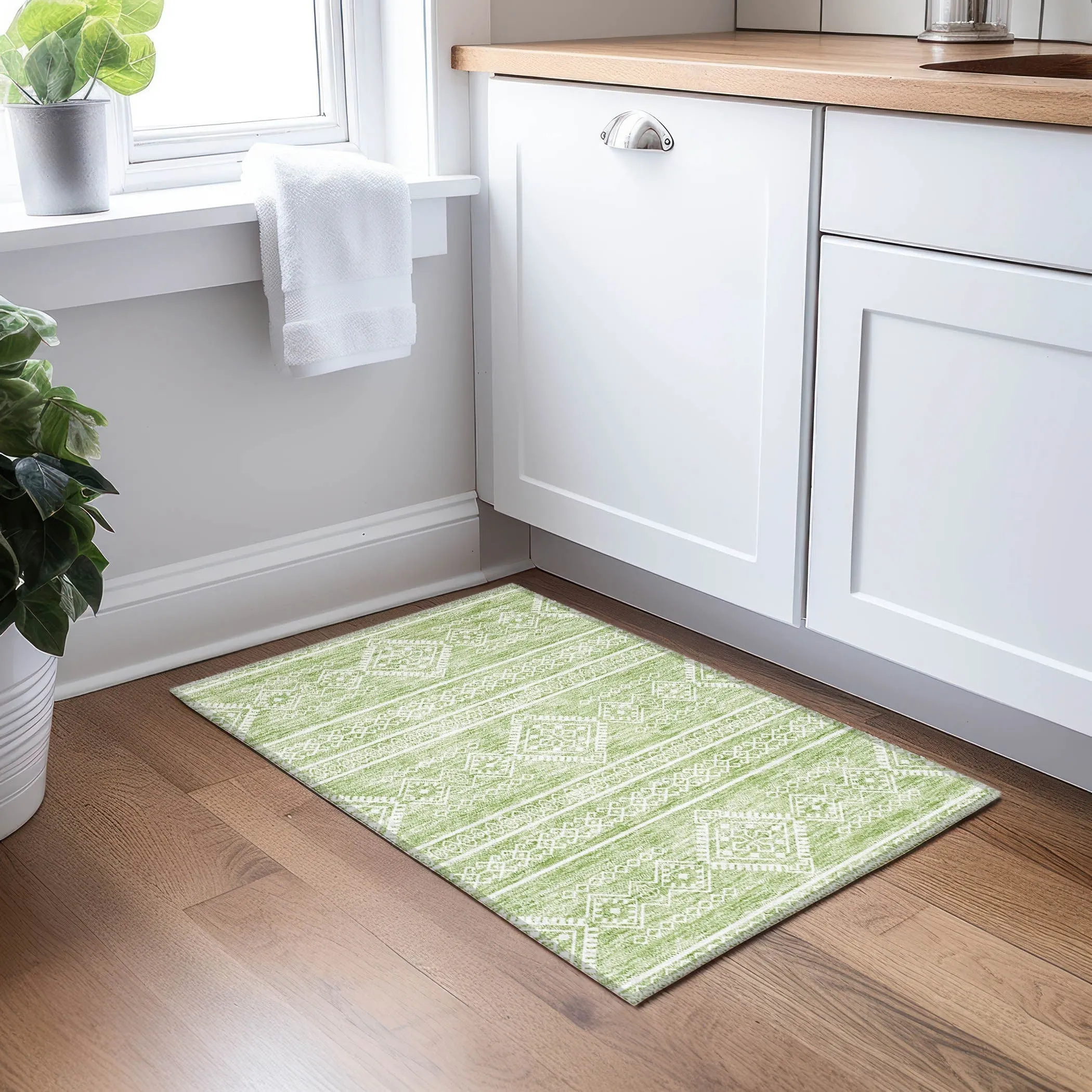 Machine Washable Indoor/ Outdoor Chantille Moroccan Boho Rug