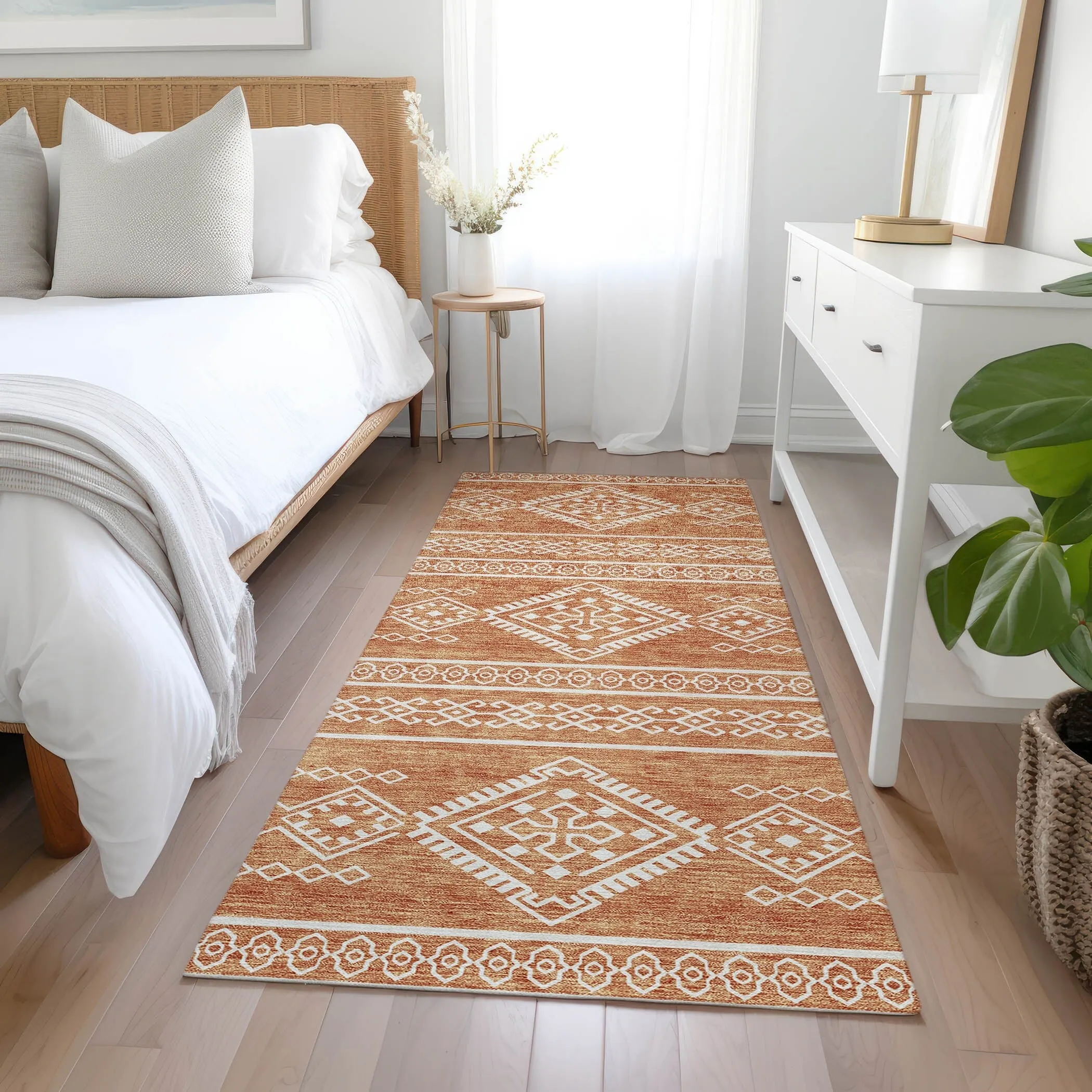 Machine Washable Indoor/ Outdoor Chantille Moroccan Boho Rug