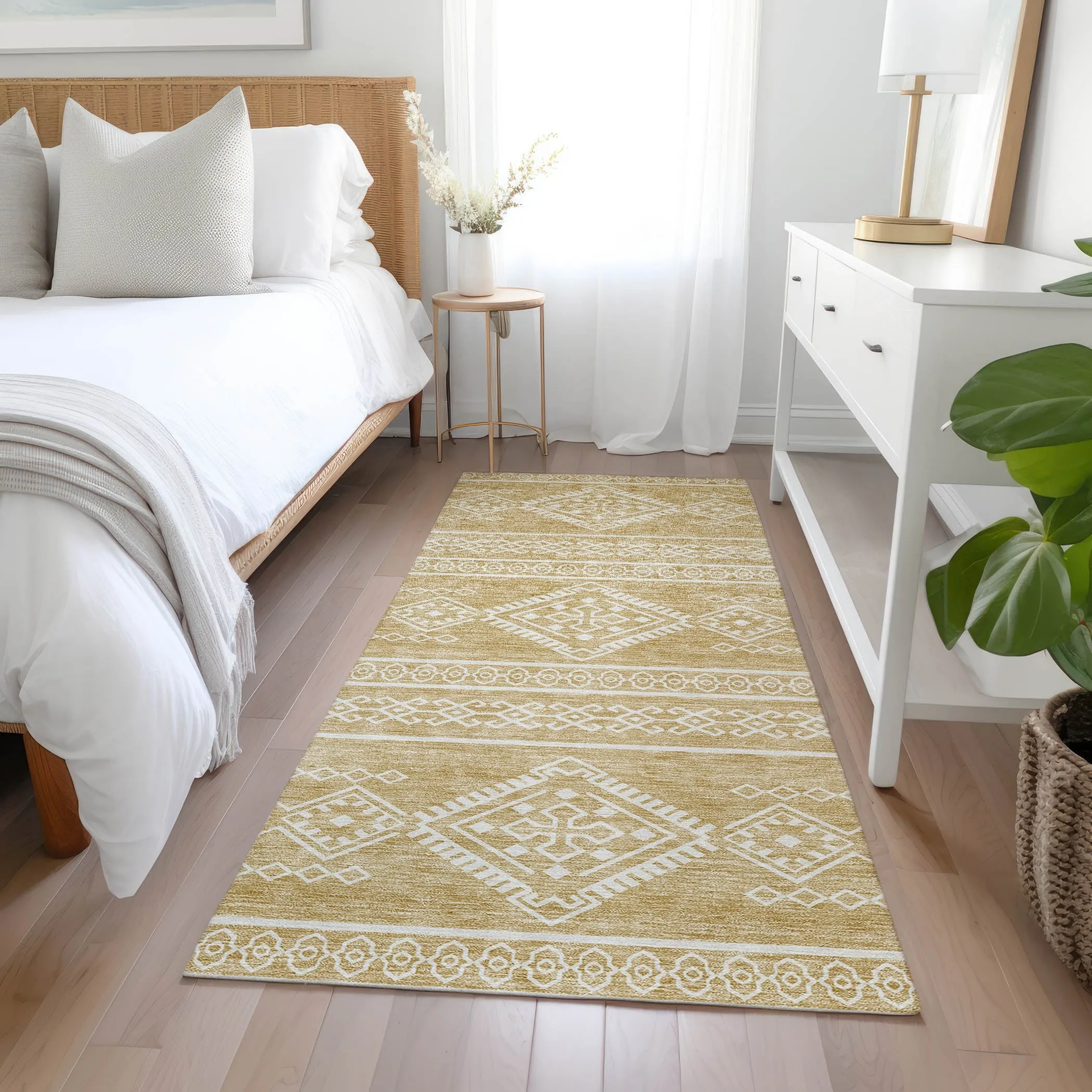 Machine Washable Indoor/ Outdoor Chantille Moroccan Boho Rug
