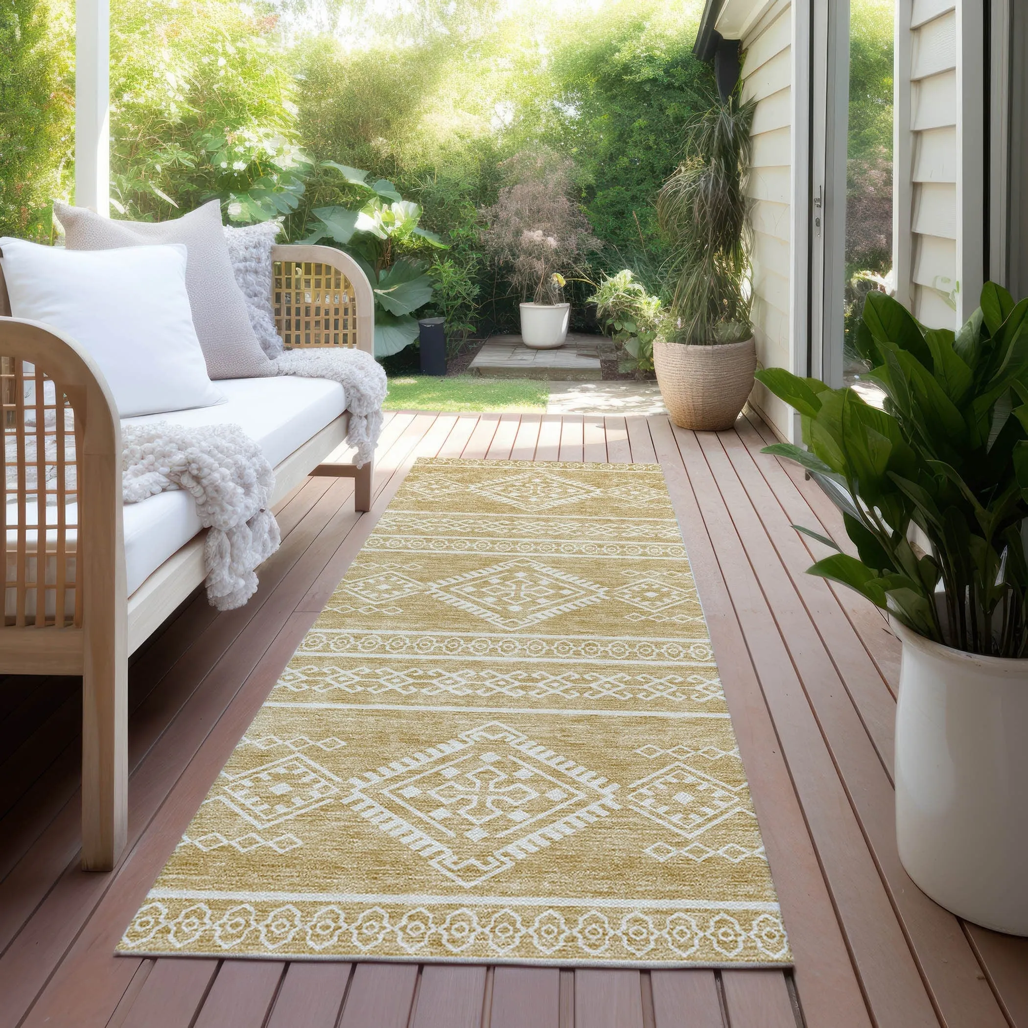 Machine Washable Indoor/ Outdoor Chantille Moroccan Boho Rug