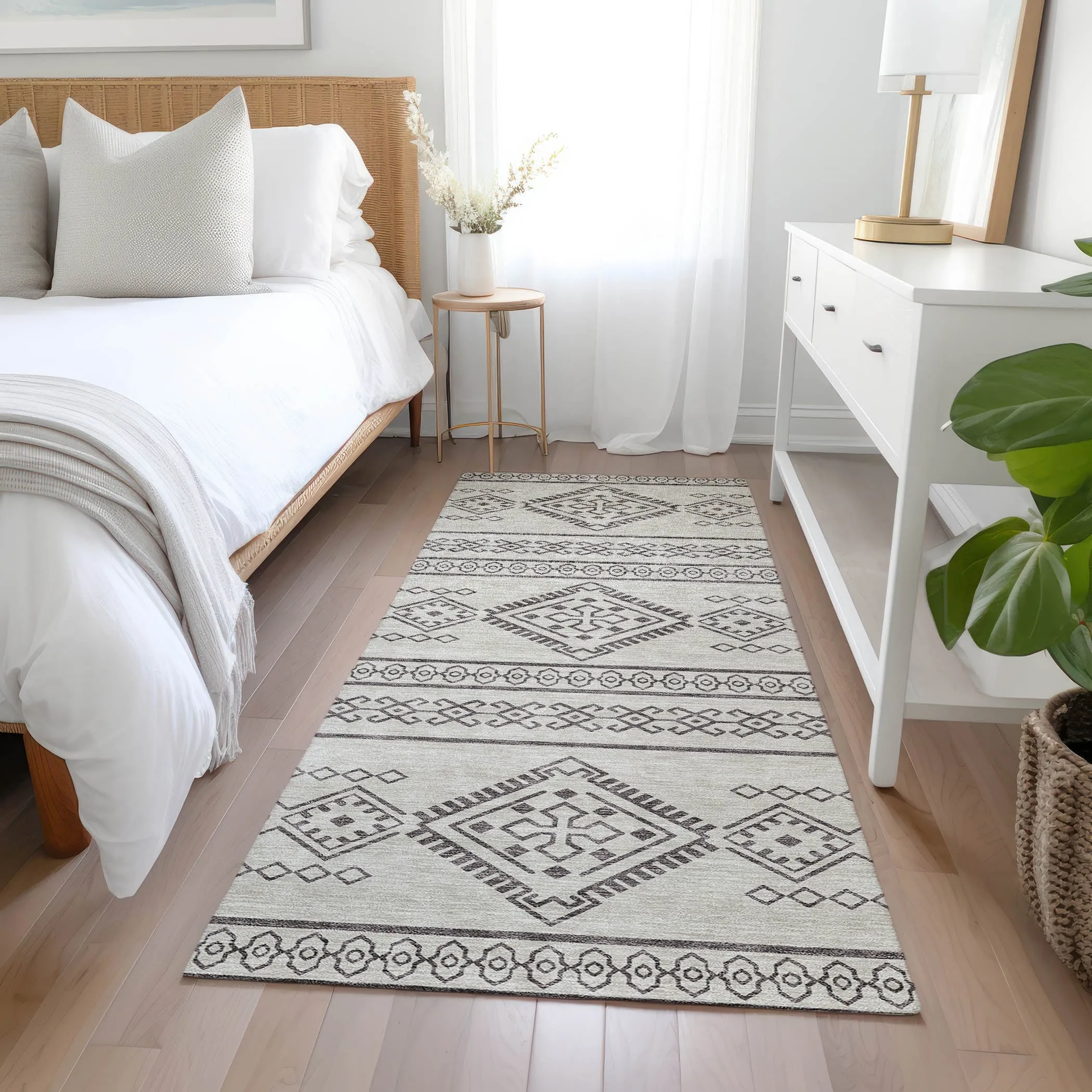 Machine Washable Indoor/ Outdoor Chantille Moroccan Boho Rug