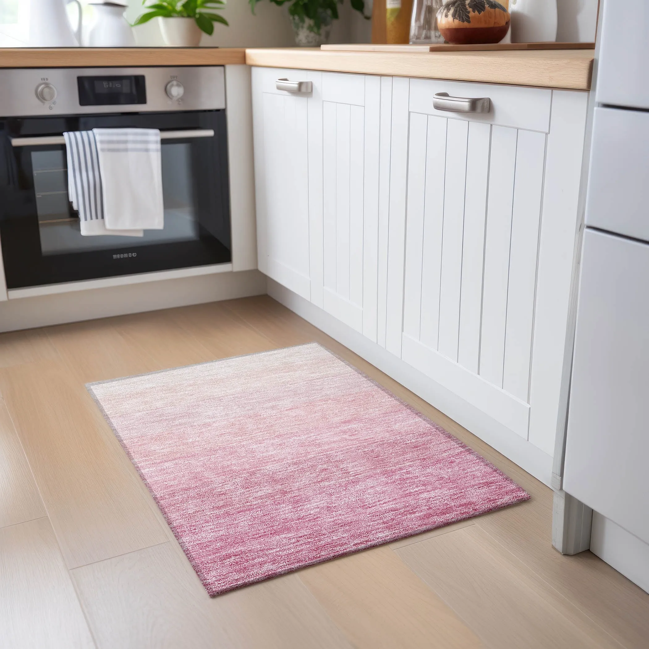 Machine Washable Indoor/ Outdoor Chantille Ombre Solid Rug