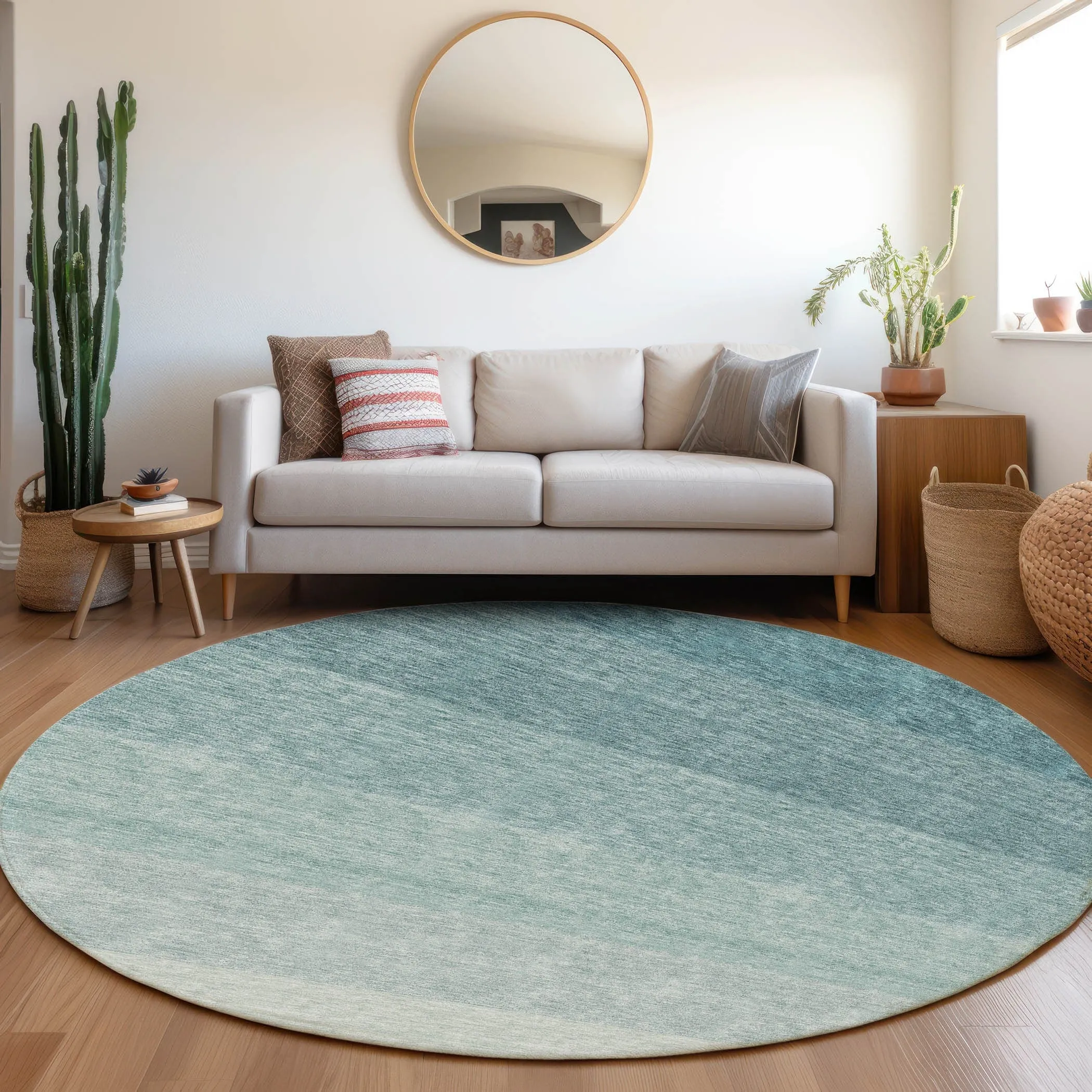 Machine Washable Indoor/ Outdoor Chantille Ombre Solid Rug